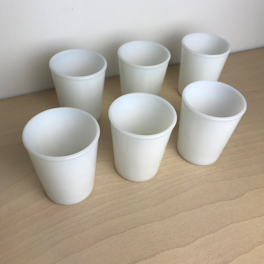 Vintage Opalescent Milk Glass Tumblers - set of 6