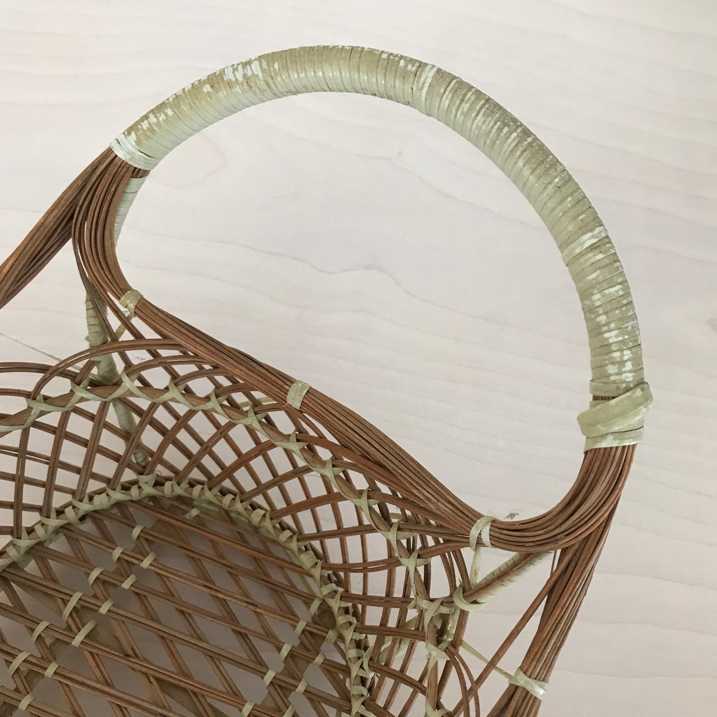 Vintage Open Weave Oblong Basket