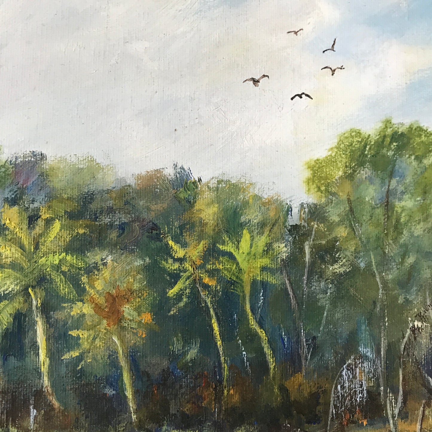 Vintage Florida Landscape Oil Painting on canvas