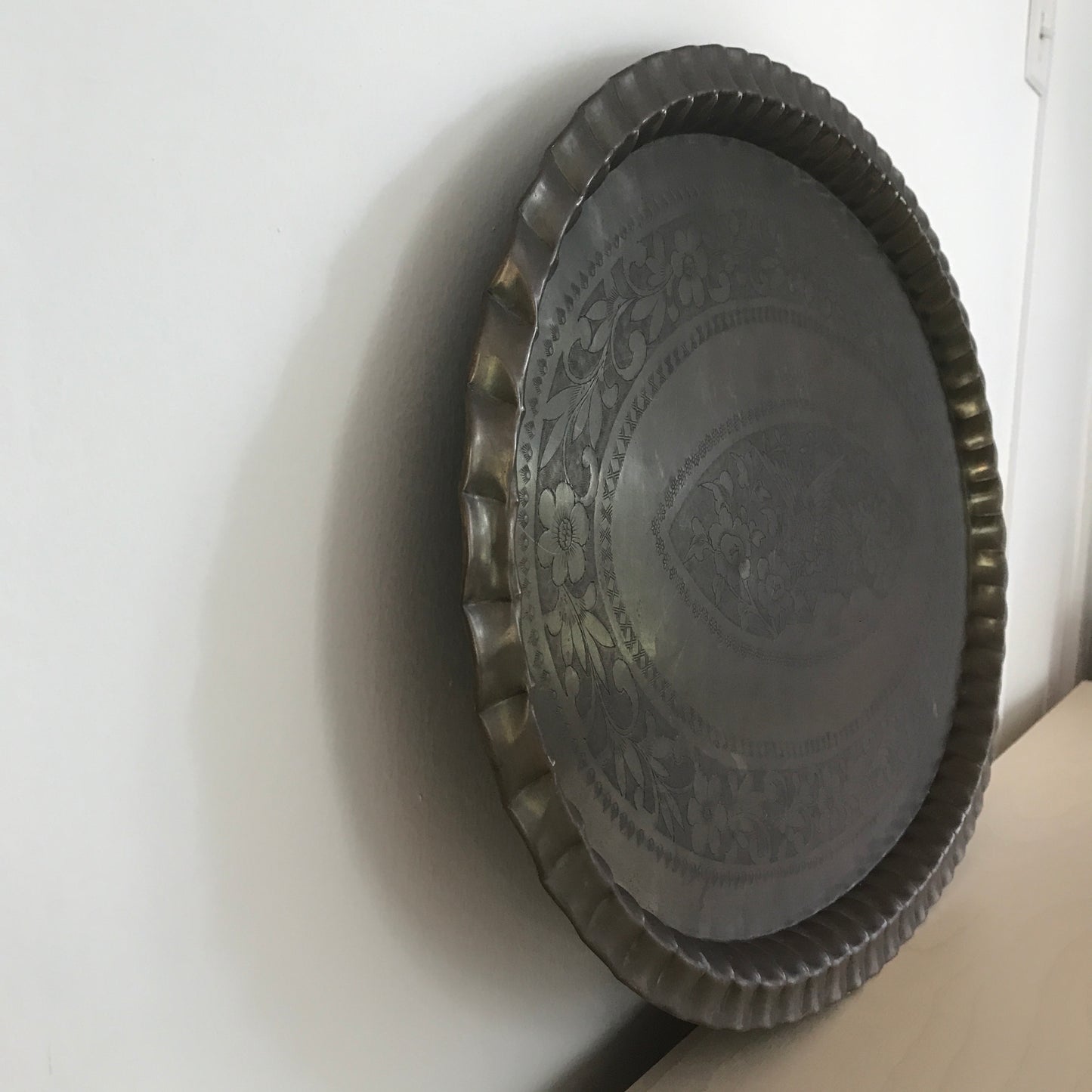 Large Mid Century Brass Tray