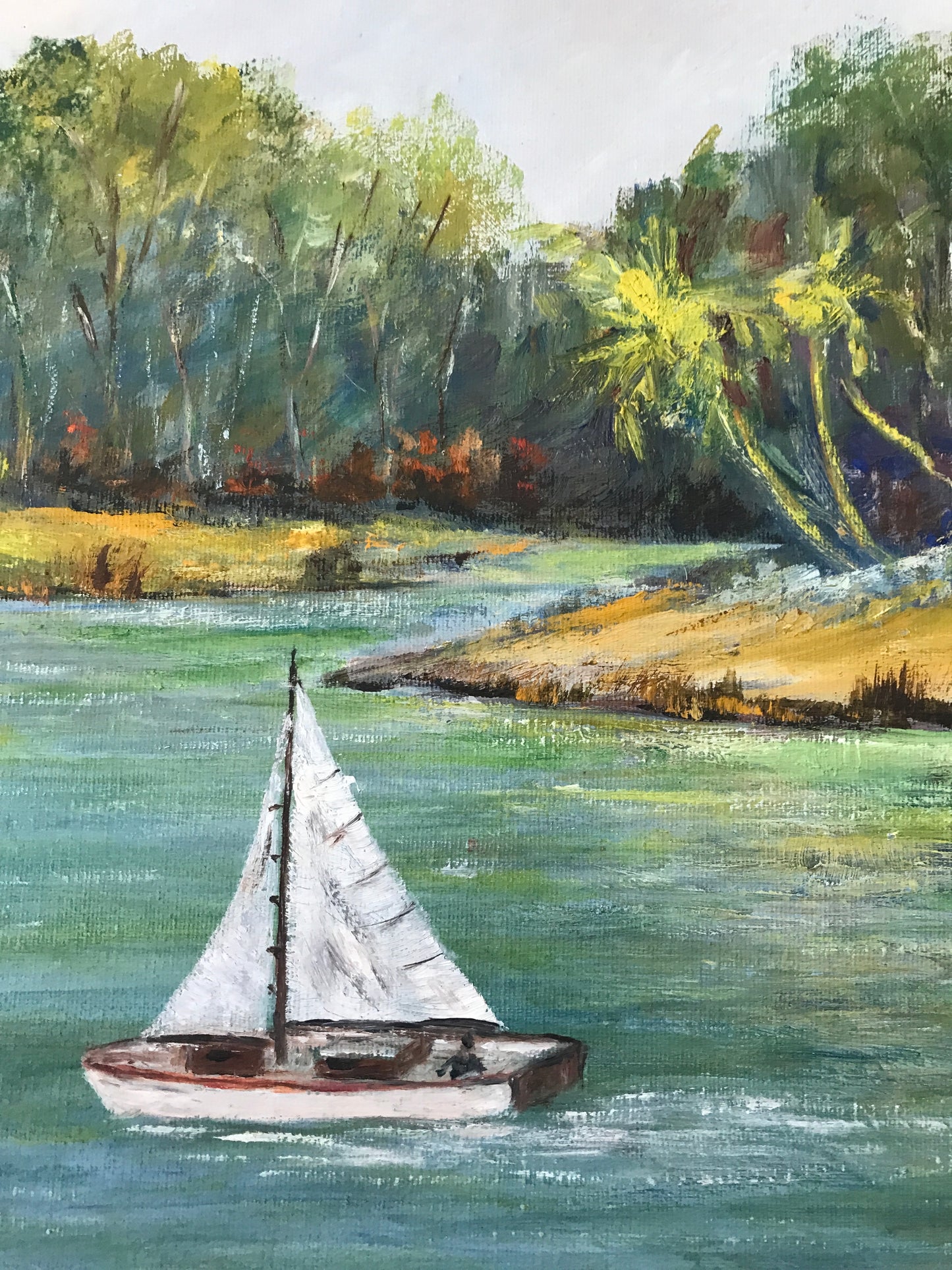 Vintage Florida Landscape Oil Painting on canvas
