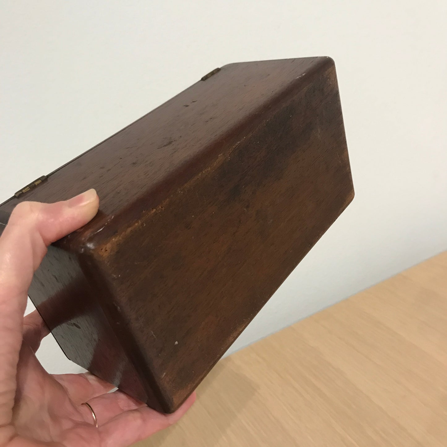 Antique Victorian Microscope Slide Keeper Wooden Box with Inserts