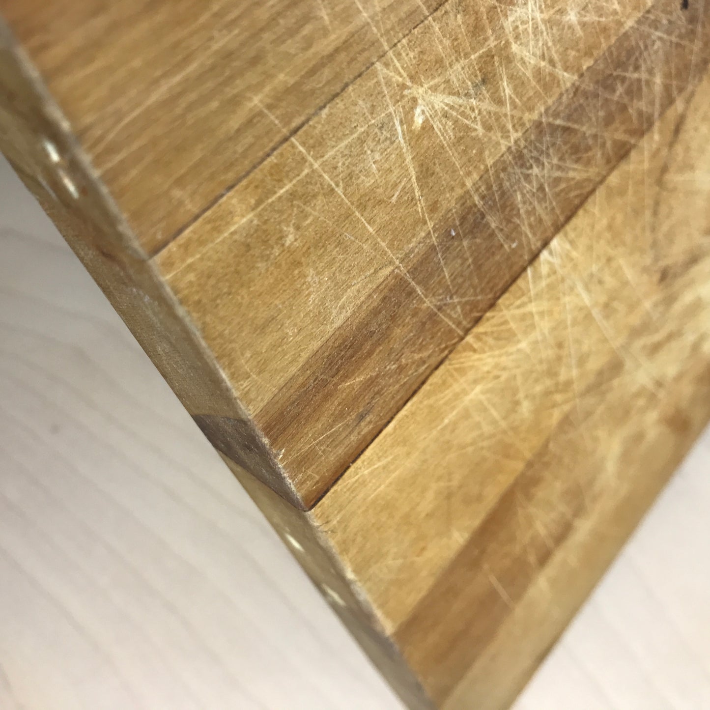 Vintage Thick Wood Cutting Board with Cutout Handle