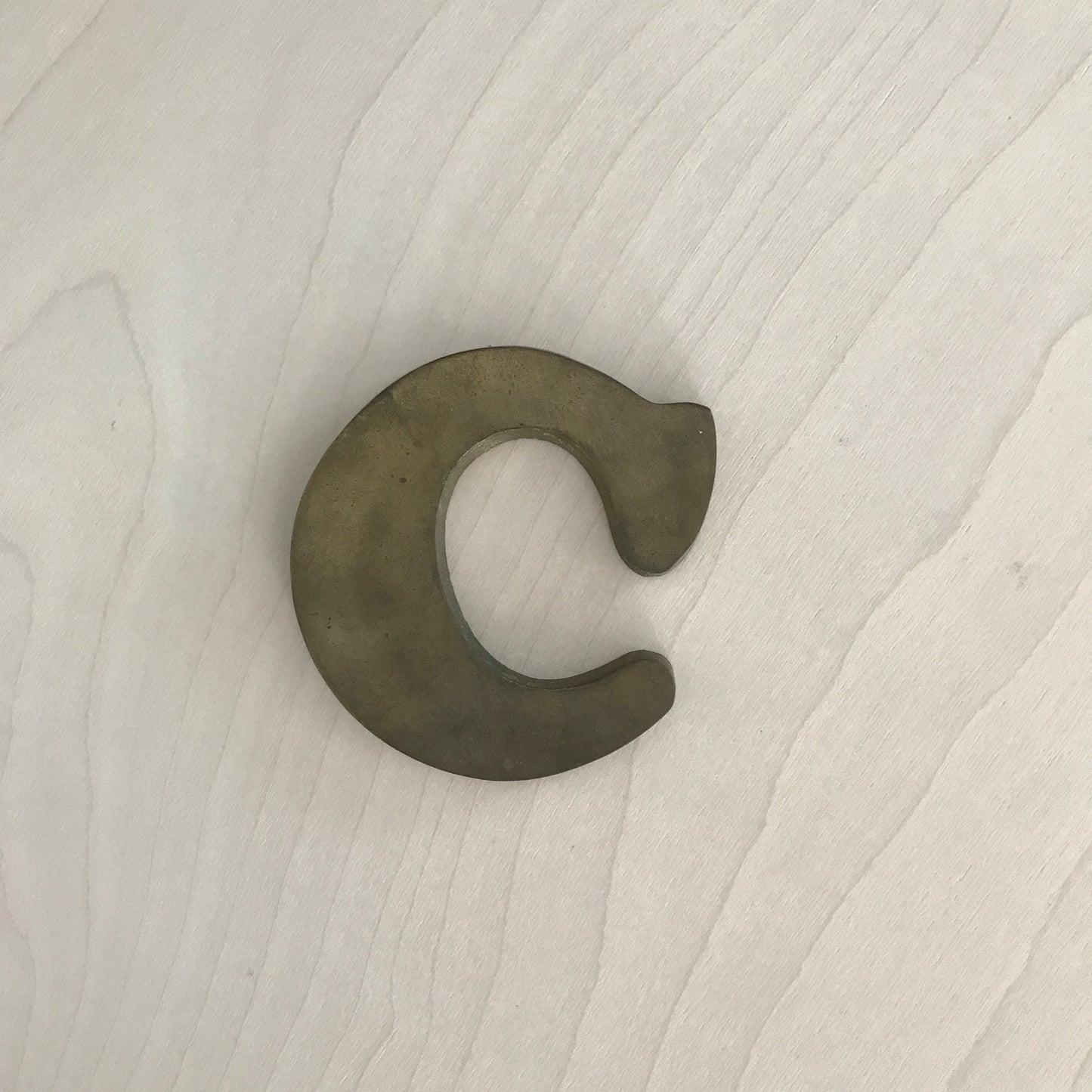 Vintage Solid Brass C Paperweight