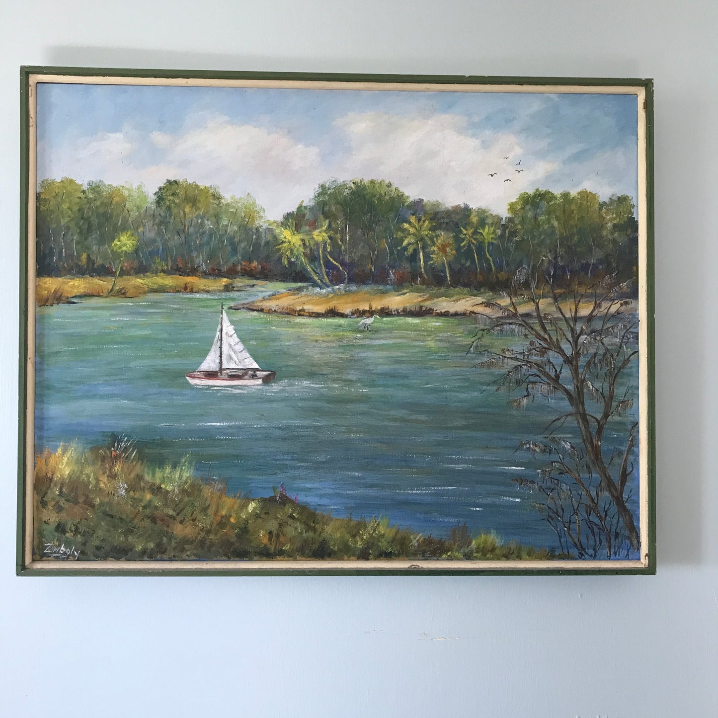 Vintage Florida Landscape Oil Painting on canvas