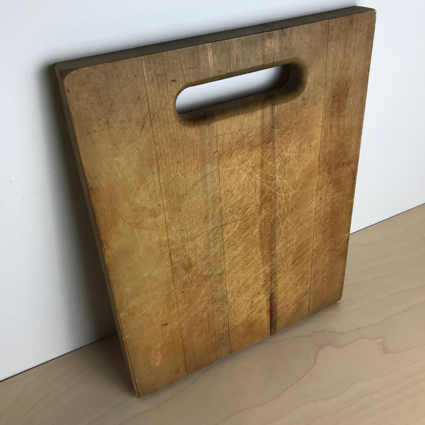 Vintage Thick Wood Cutting Board with Cutout Handle