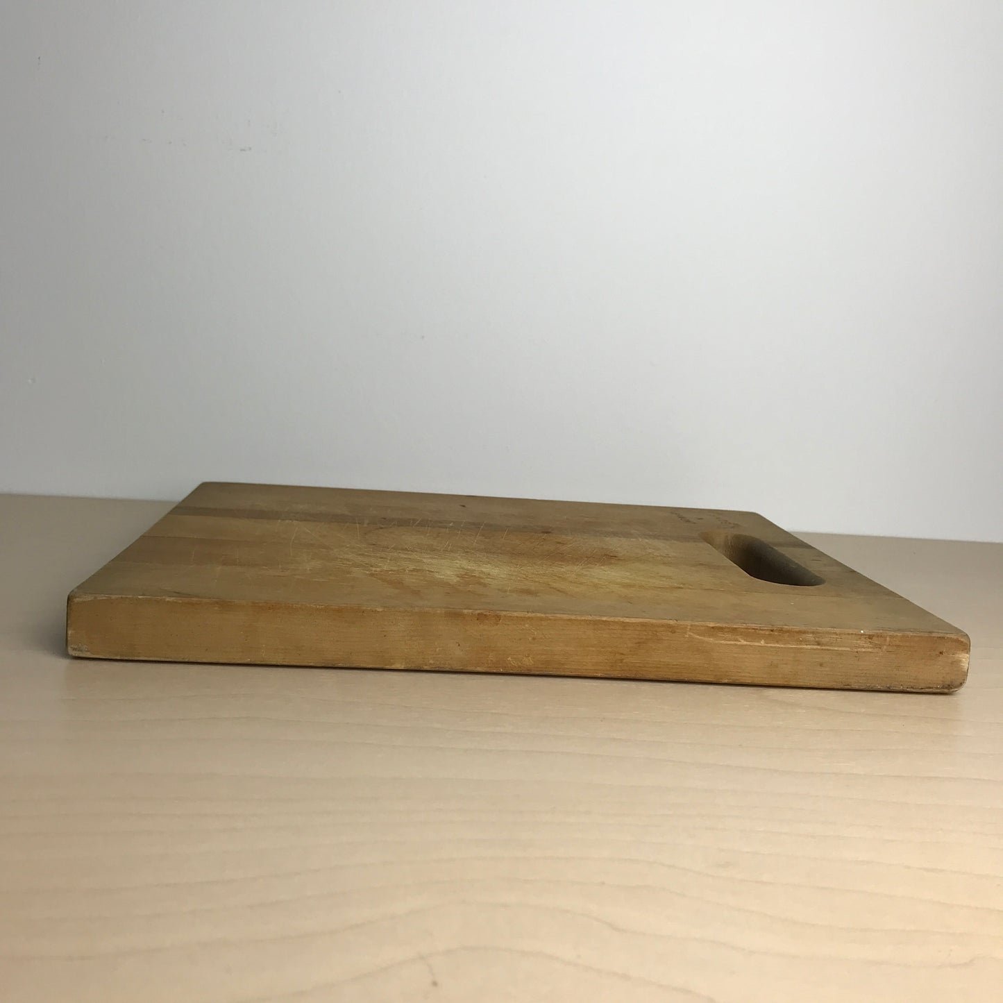 Vintage Thick Wood Cutting Board with Cutout Handle