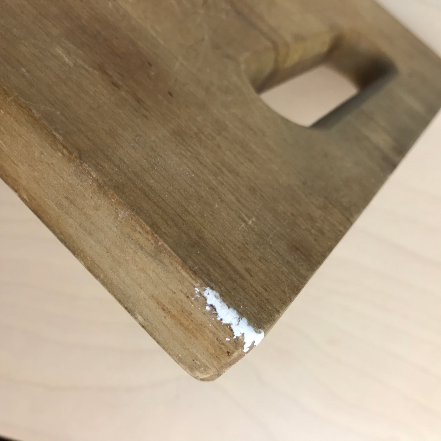 Vintage Thick Wood Cutting Board with Cutout Handle