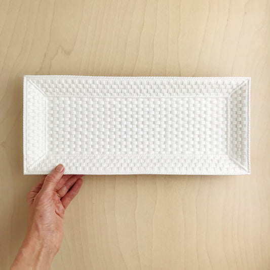 Tiffany & Co. Basket Weave Rectangular Serving Tray