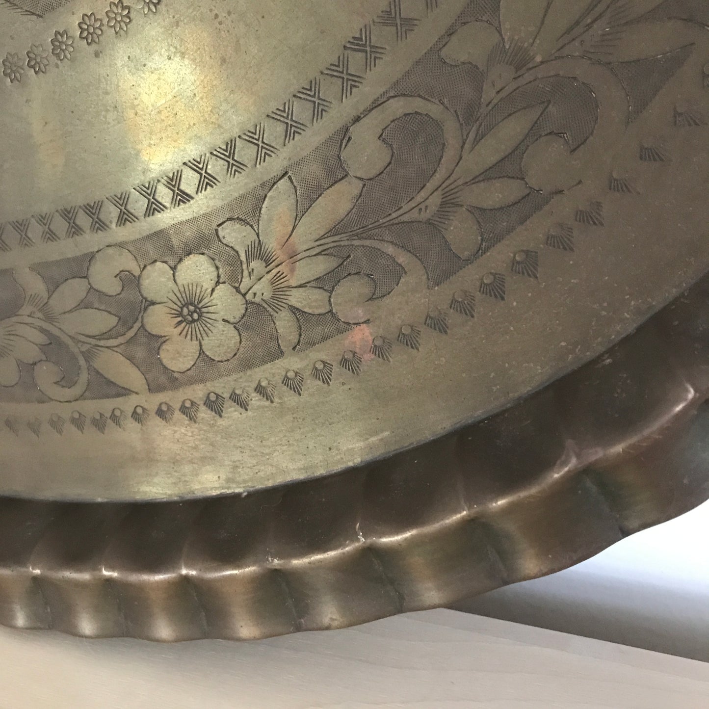 Large Mid Century Brass Tray