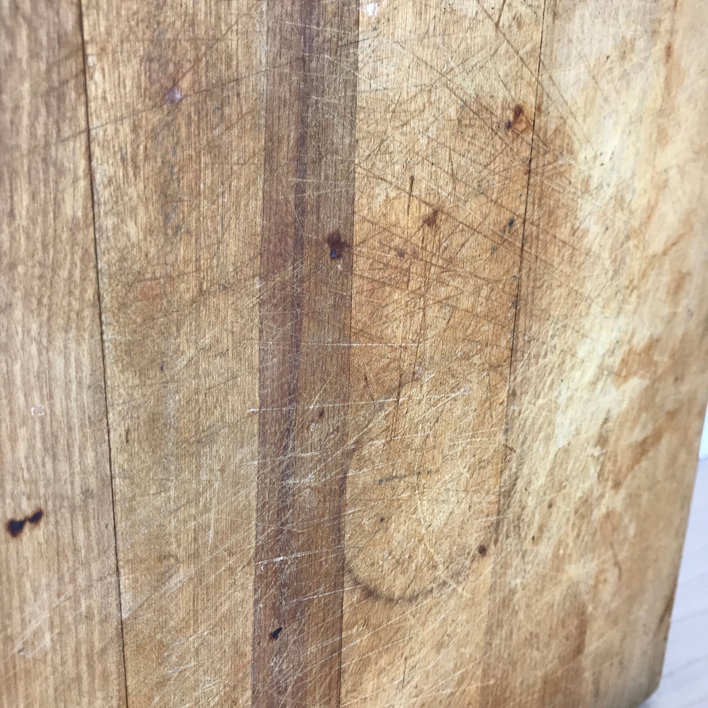 Vintage Thick Wood Cutting Board with Cutout Handle