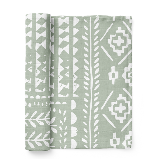 Mini Wander, LLC - Muslin Swaddle Baby Blanket - Tapestry Swaddle