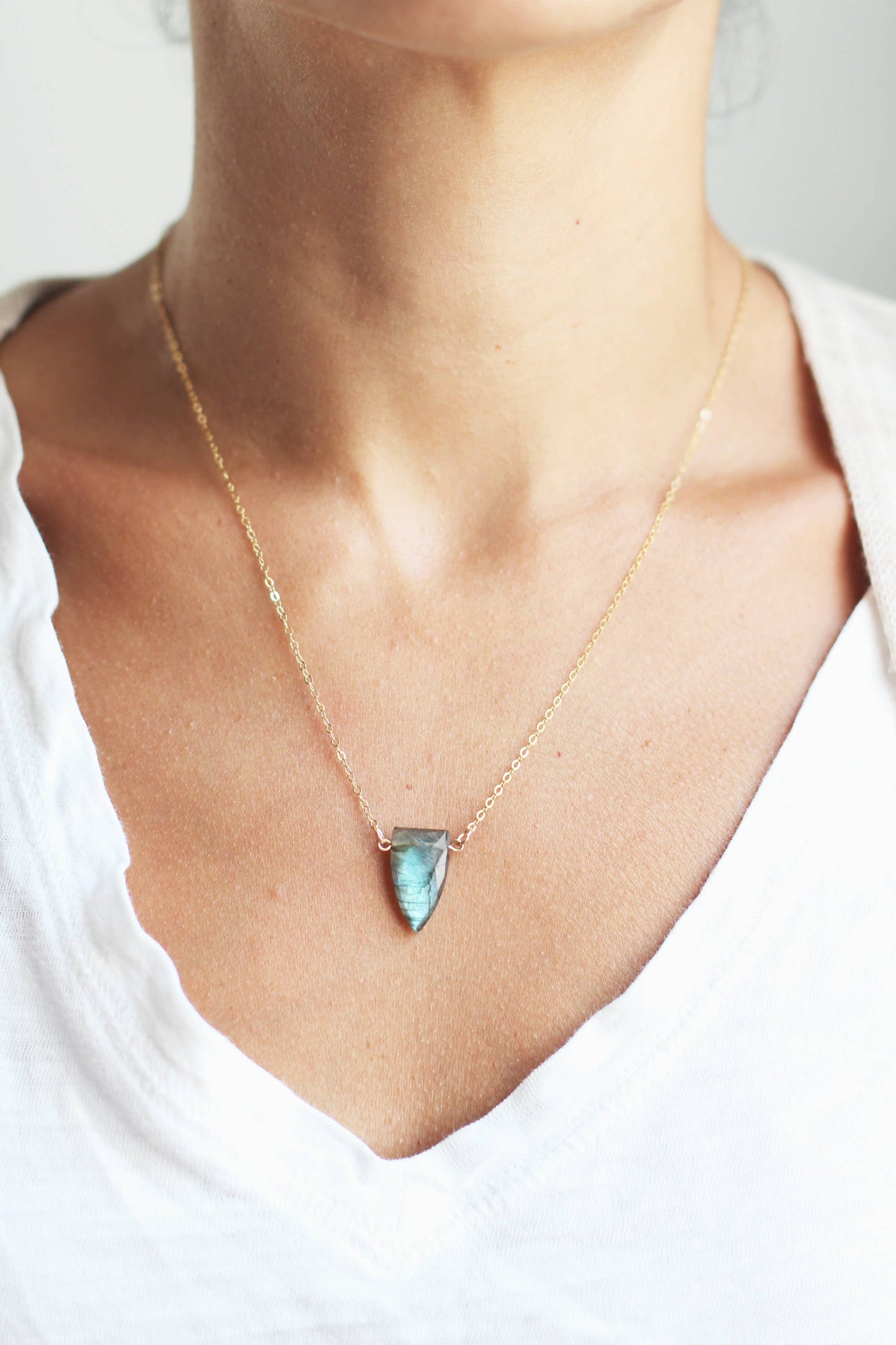Triangle Spear Labradorite Necklace