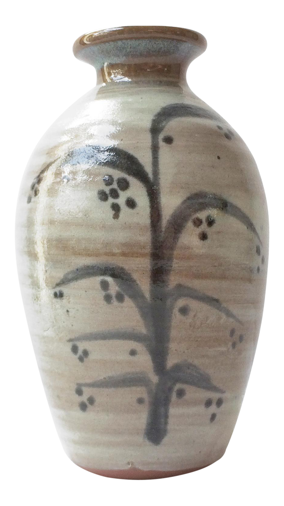 Flowering Corn Stalk Bud Vase Pottery