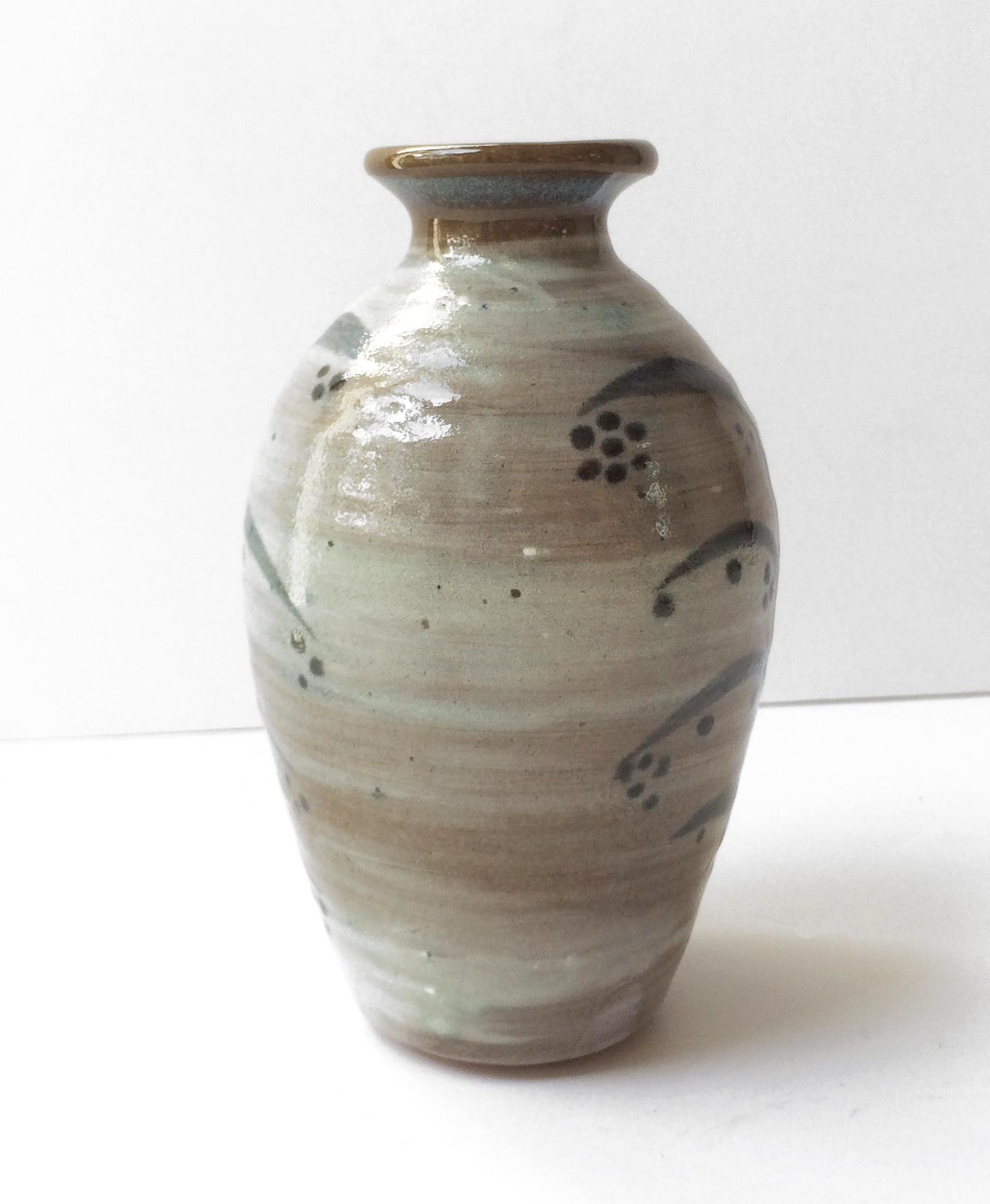 Flowering Corn Stalk Bud Vase Pottery
