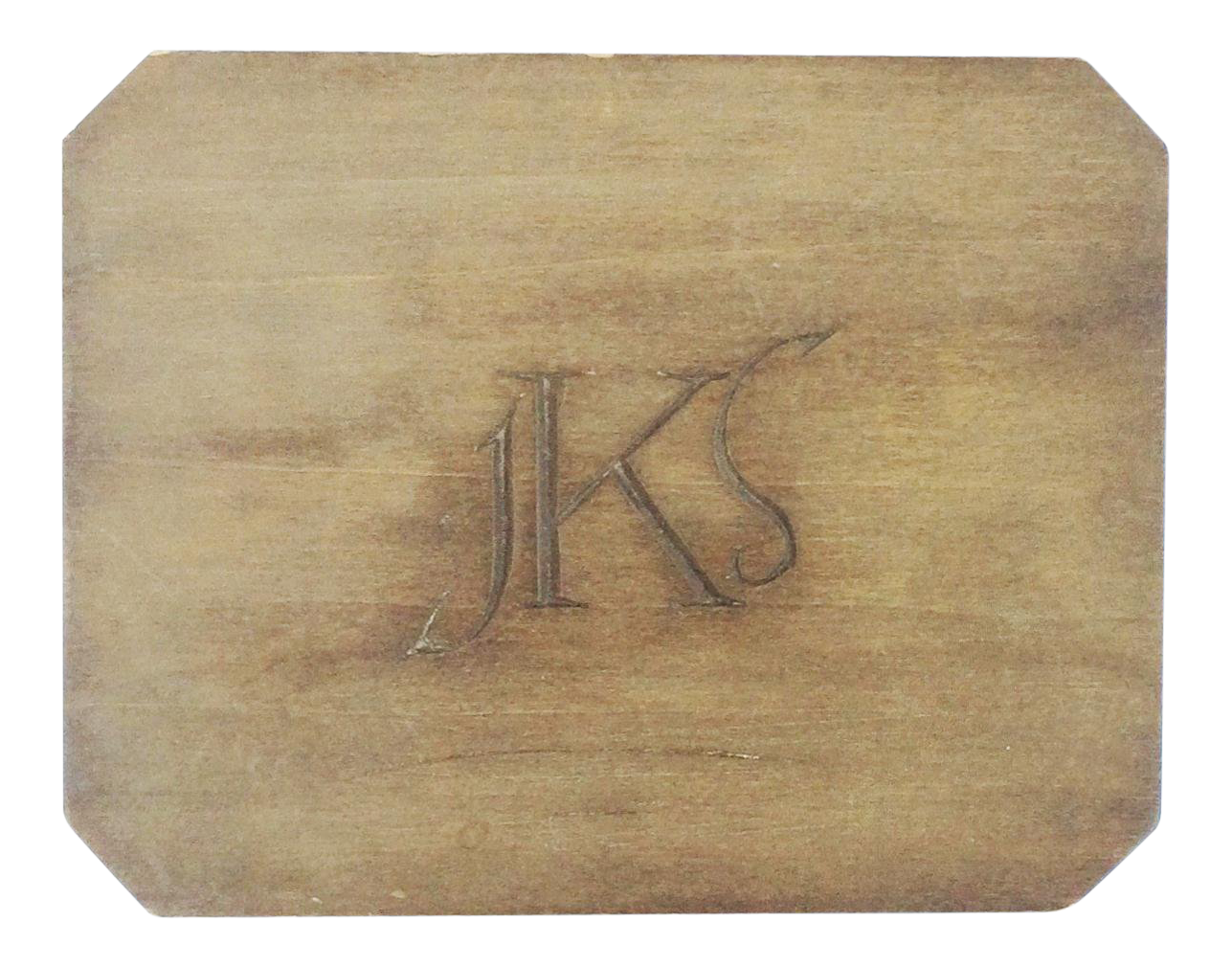 Monogrammed Wood Jewelry Box with Hinged Lid