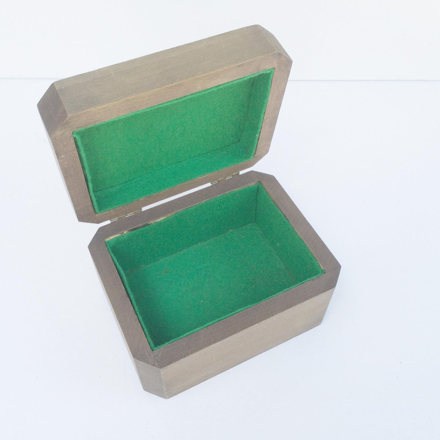 Monogrammed Wood Jewelry Box with Hinged Lid