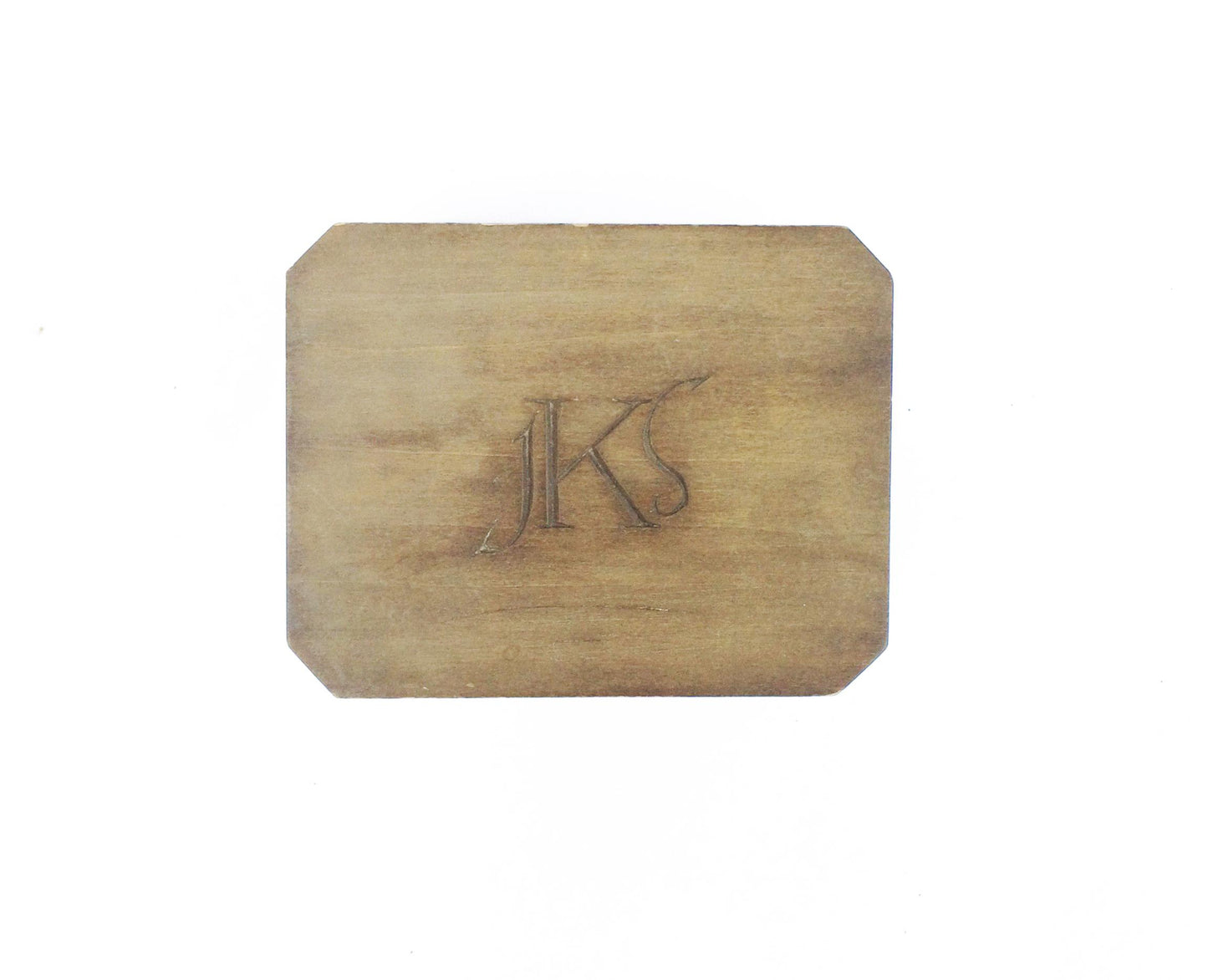 Monogrammed Wood Jewelry Box with Hinged Lid