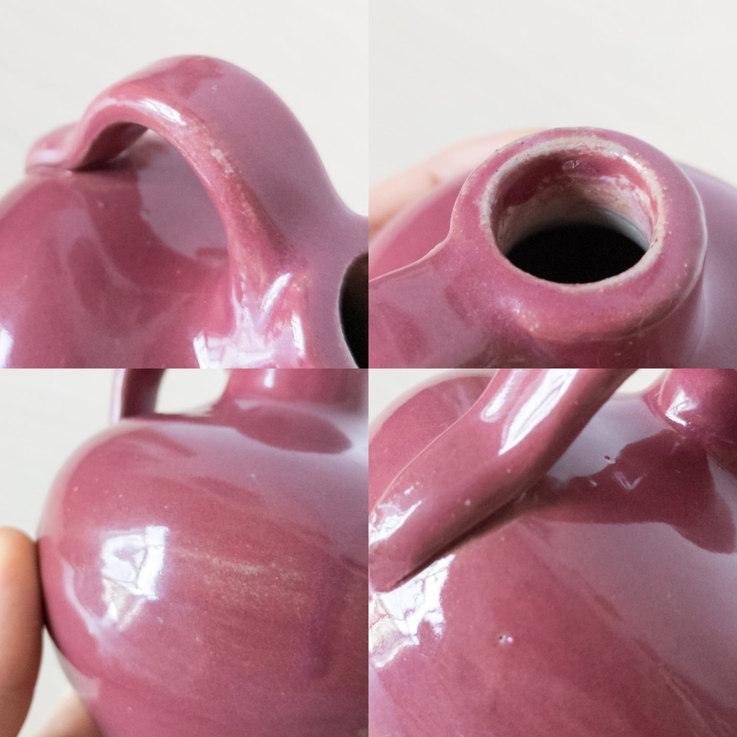 Vintage Glazed Stoneware Mauve Mini Jug