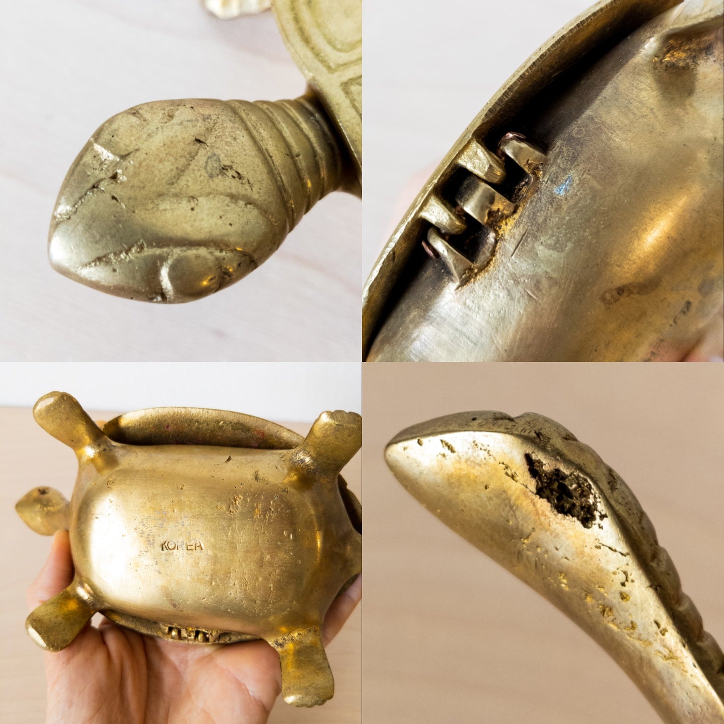Vintage Brass Turtle Hinged Box
