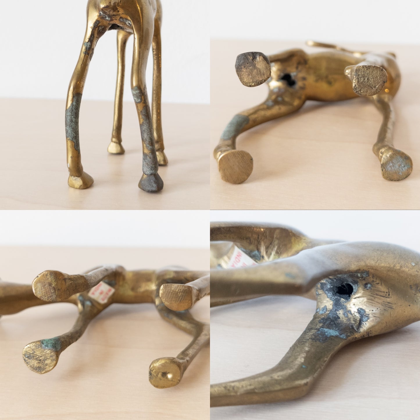 Vintage Pair of Brass Deer Figurines