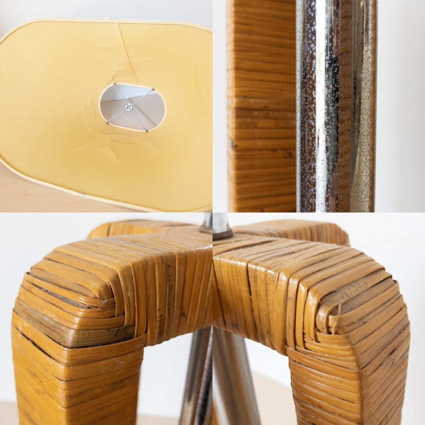 Original 1970’s George Kovacs Cane Wrapped Table Lamp