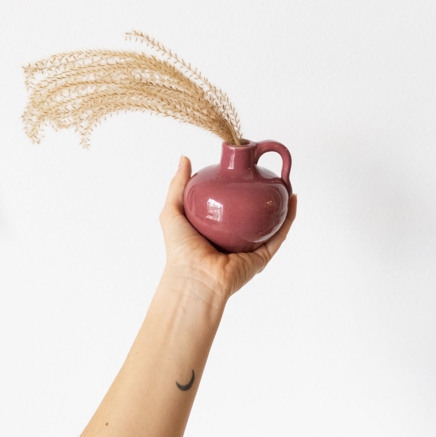 Vintage Glazed Stoneware Mauve Mini Jug
