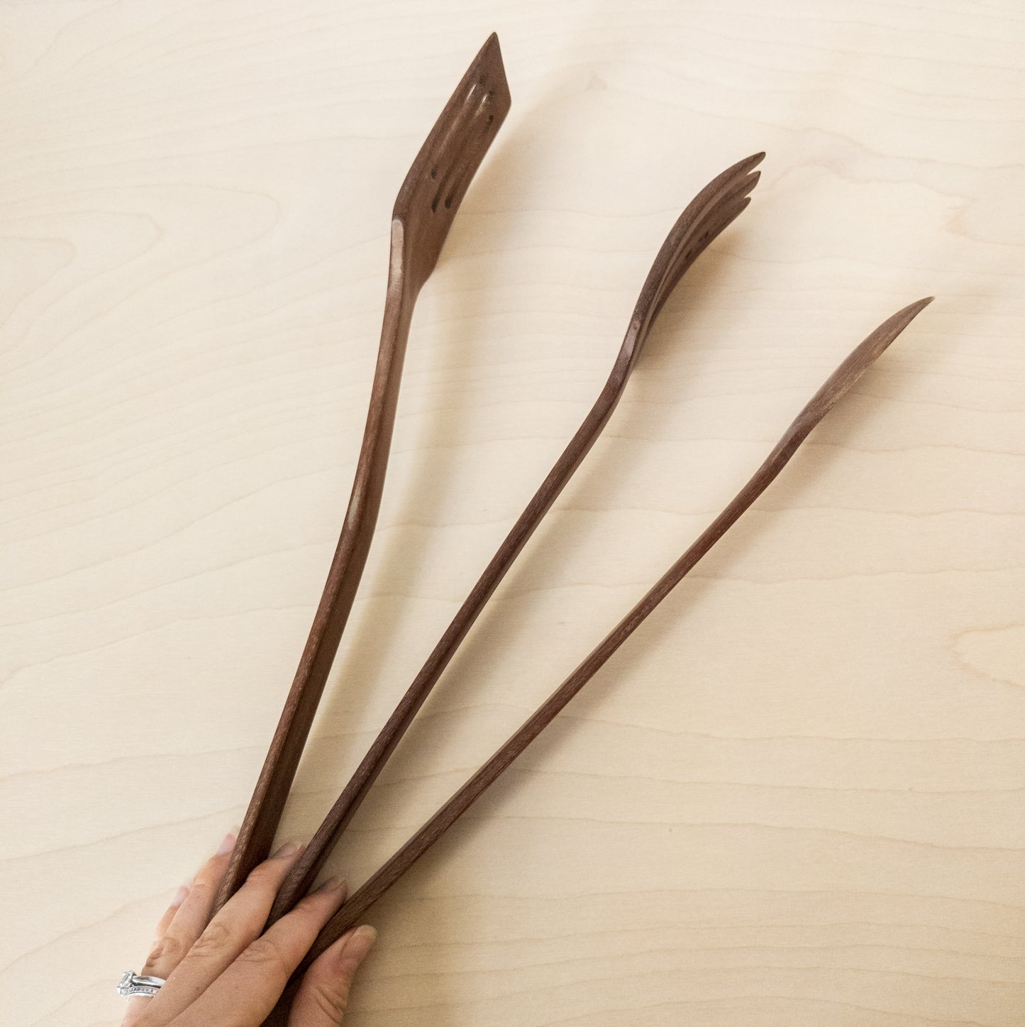 Vintage Handcrafted Wooden Kitchen Utensils Set