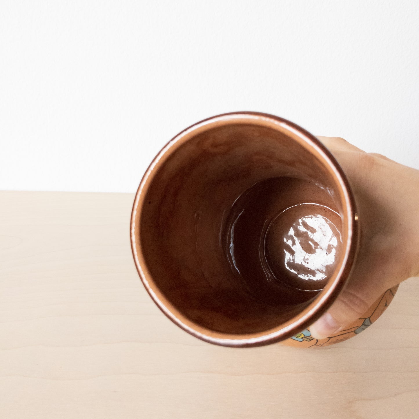 Vintage 1980s Mexican Glazed Terra-cotta Vase