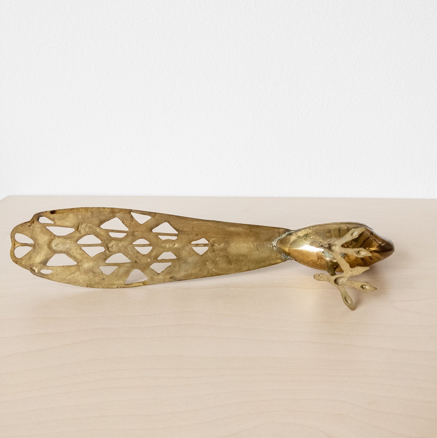 Vintage Large Brass Peacock Pair