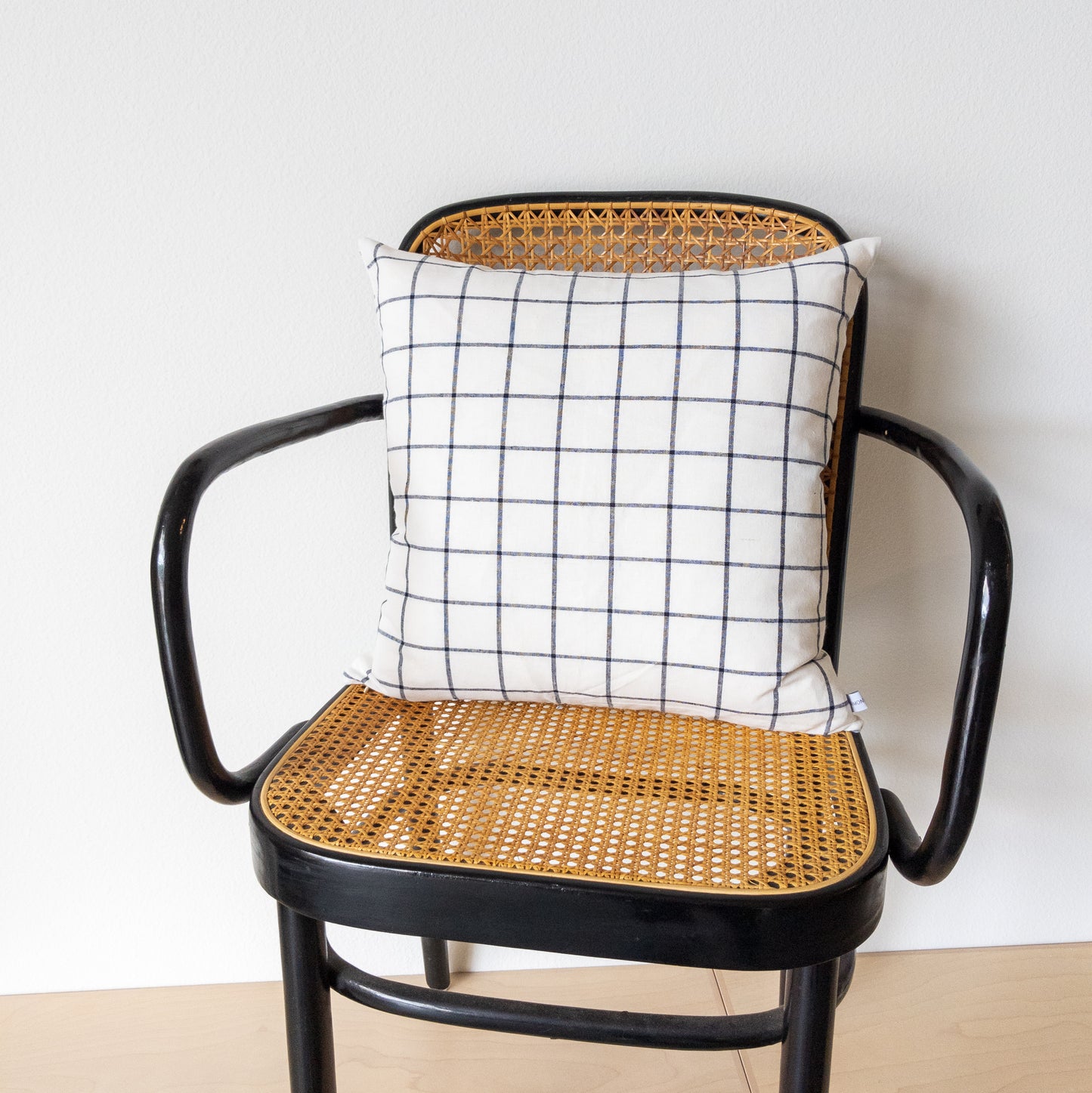 Ivory Black Check Pillow Cover