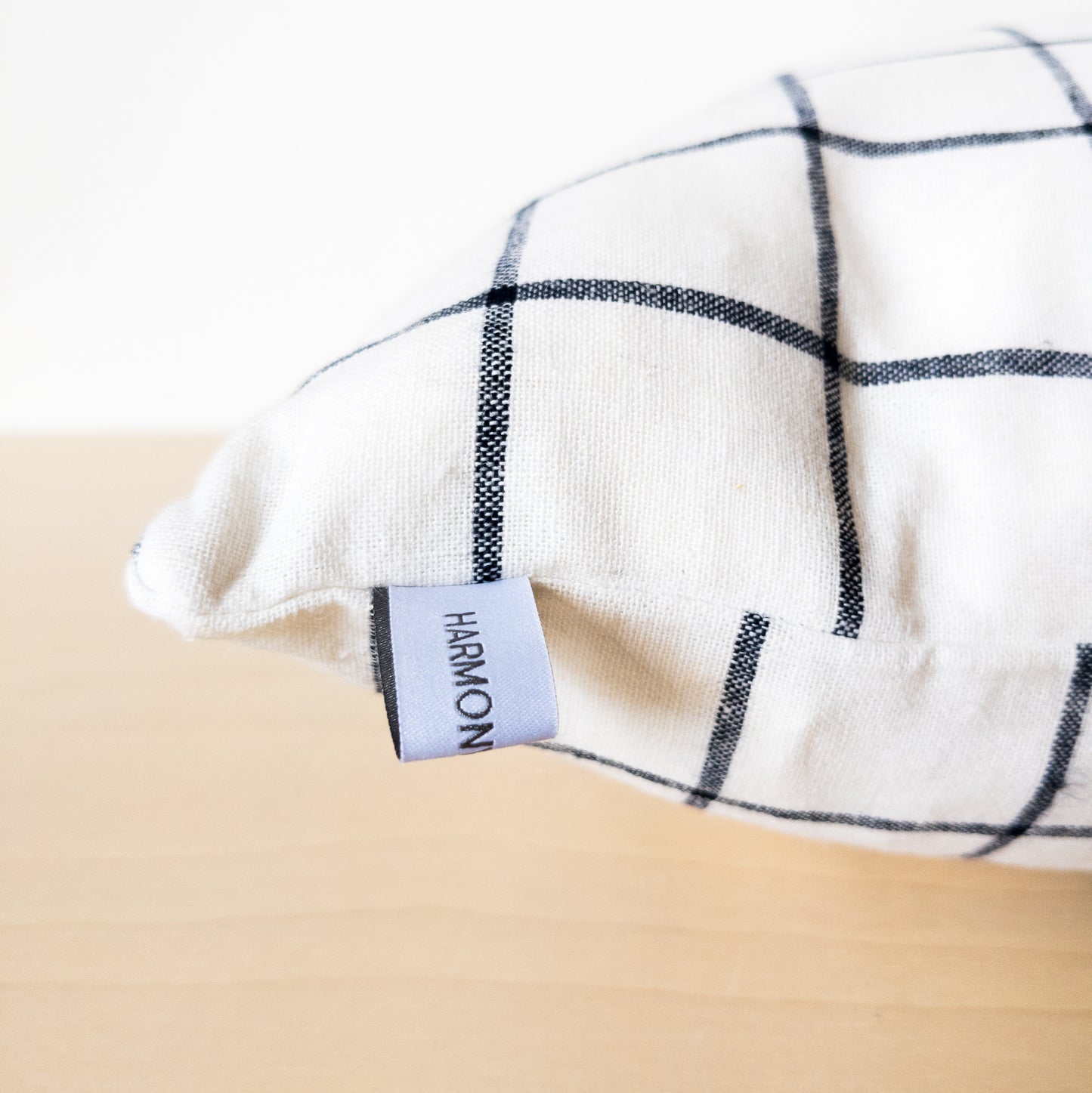 Ivory Black Check Pillow Cover