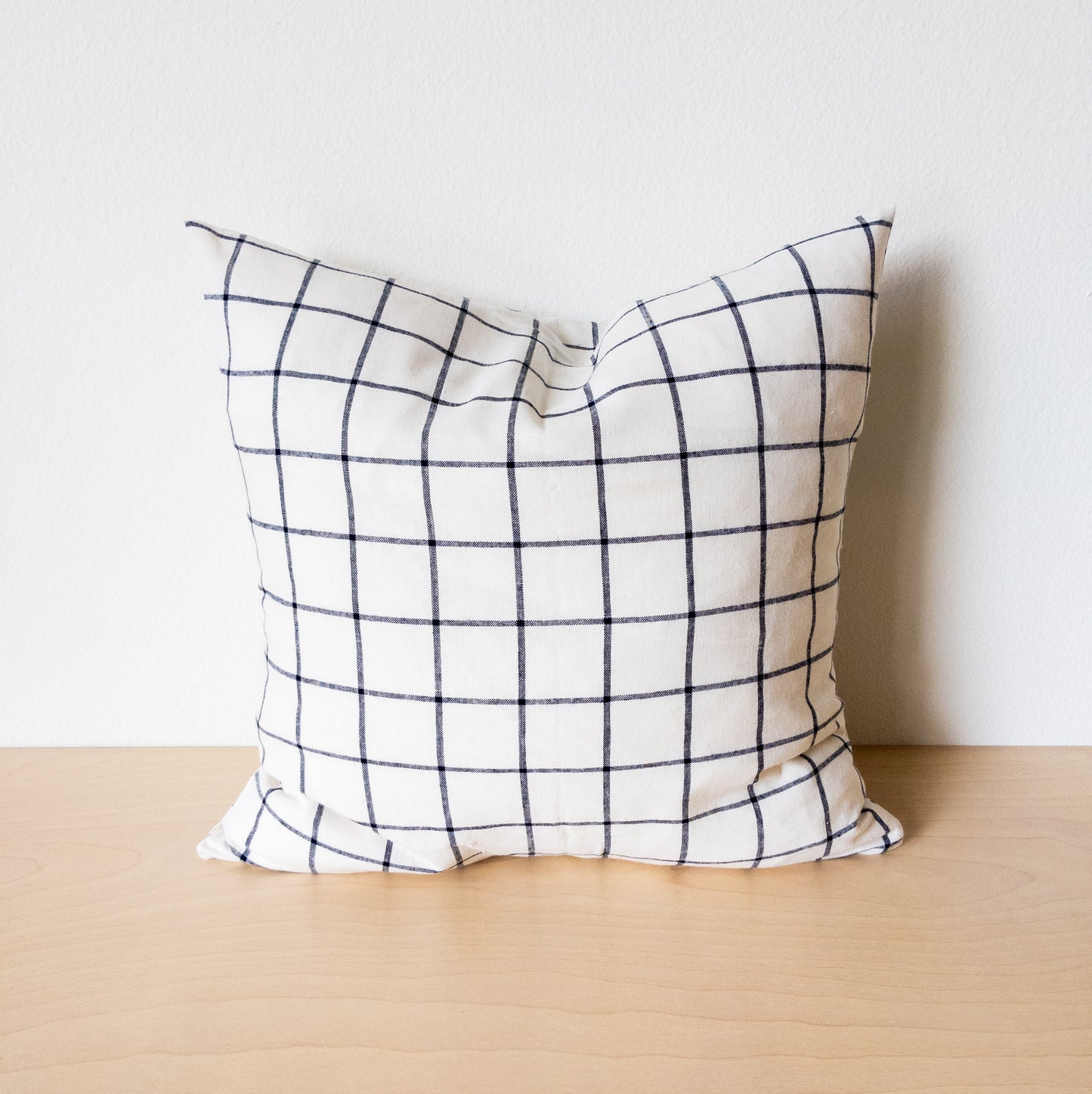 Ivory Black Check Pillow Cover