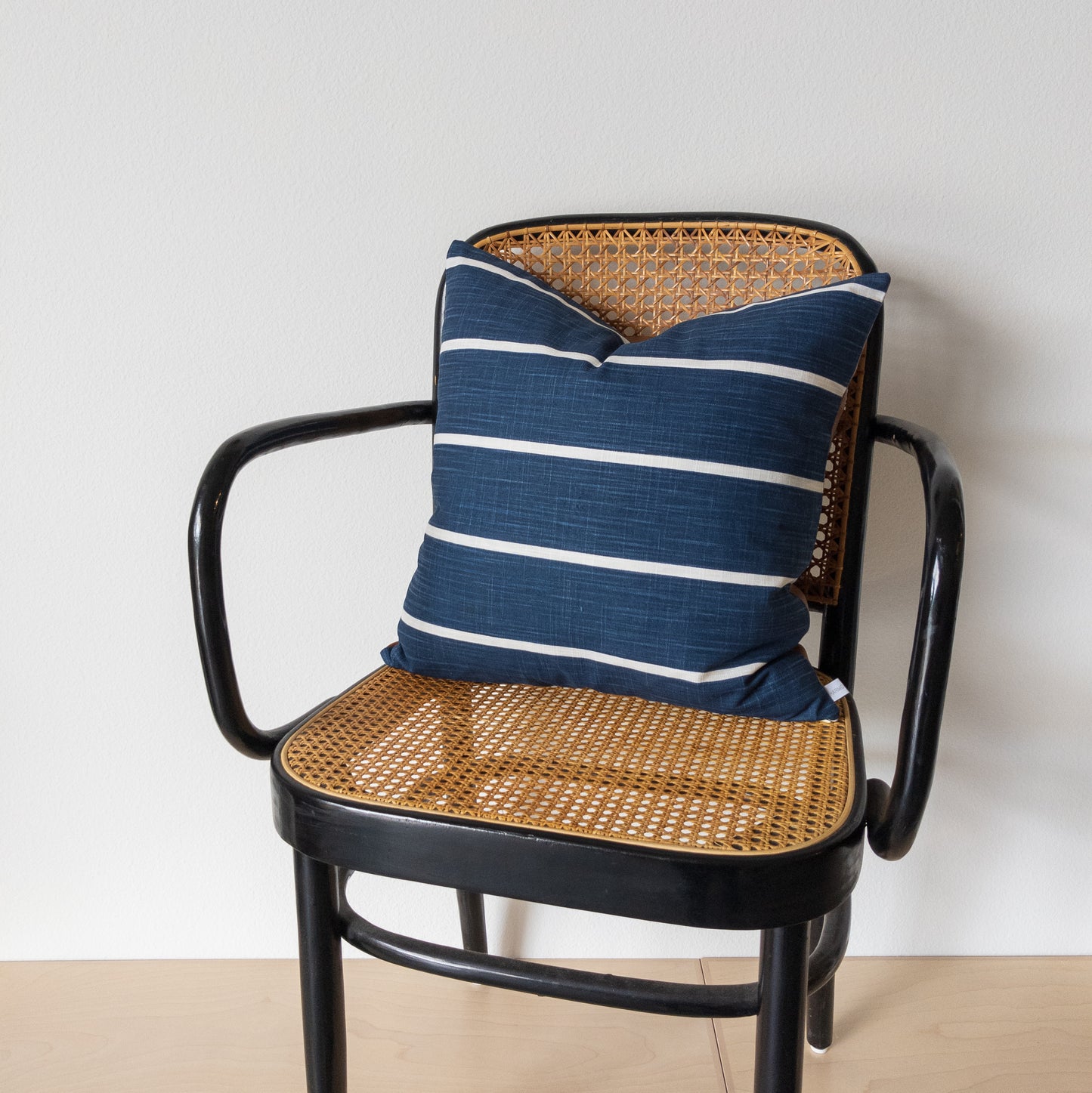 Navy Stripe Pillow Cover