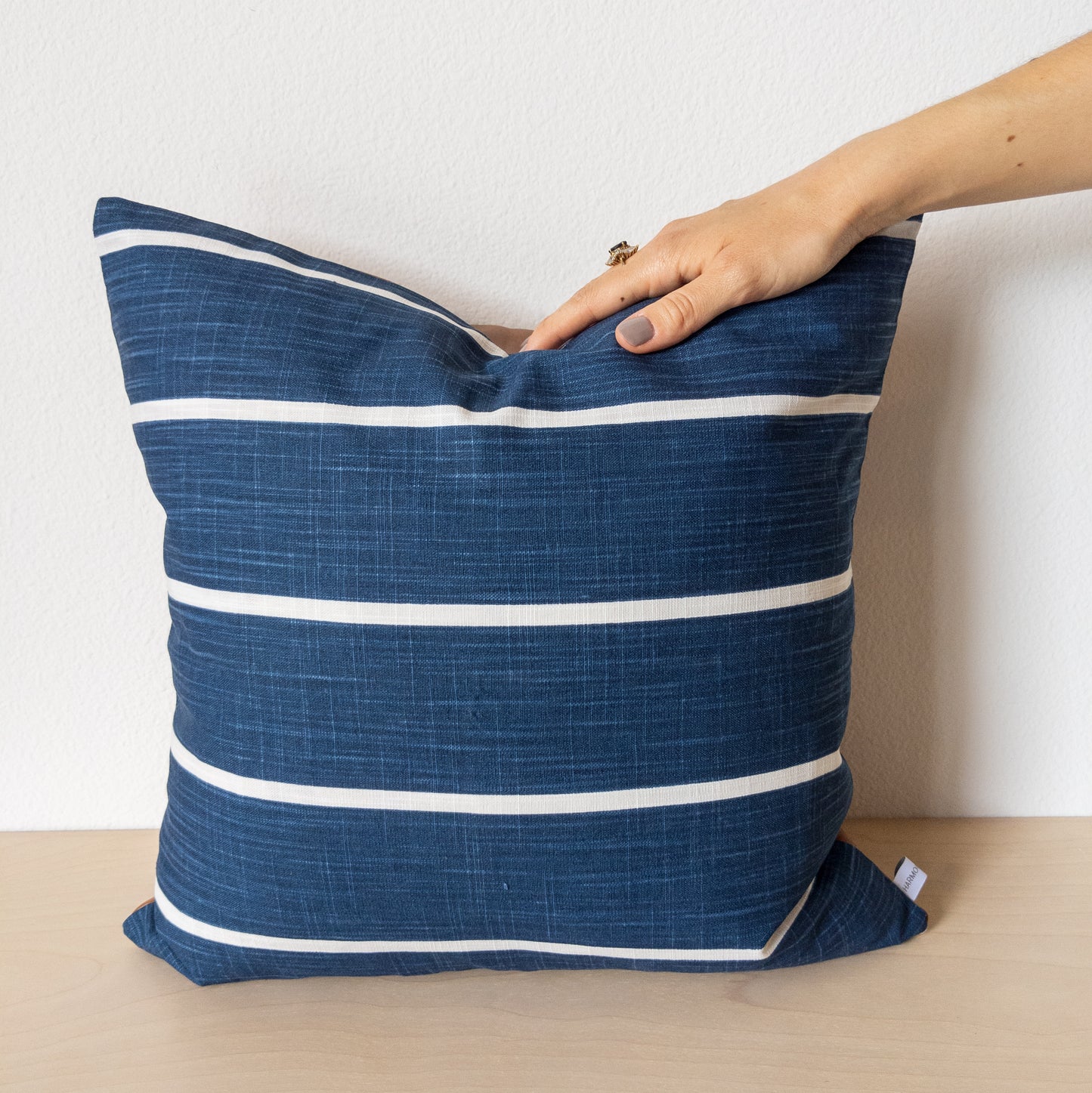 Navy Stripe Pillow Cover