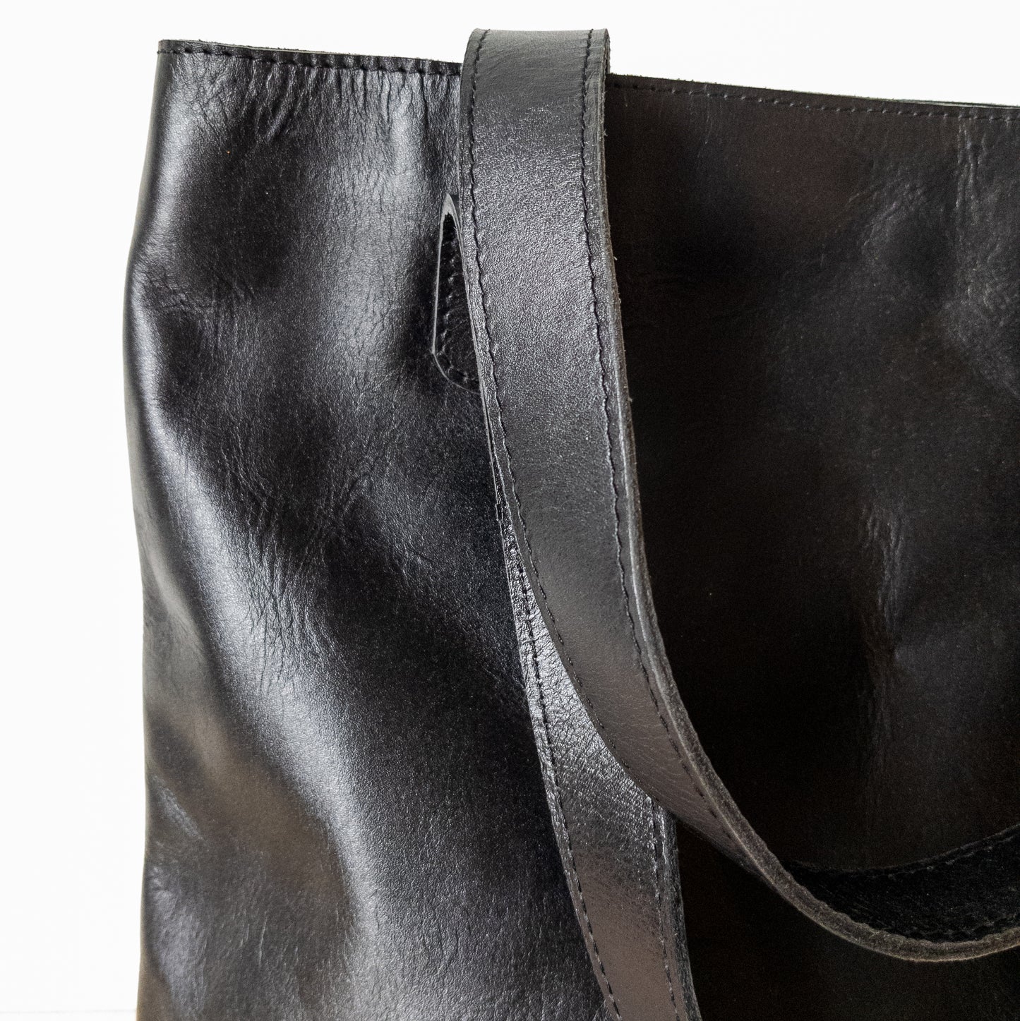 Hanna Leather Tote Black