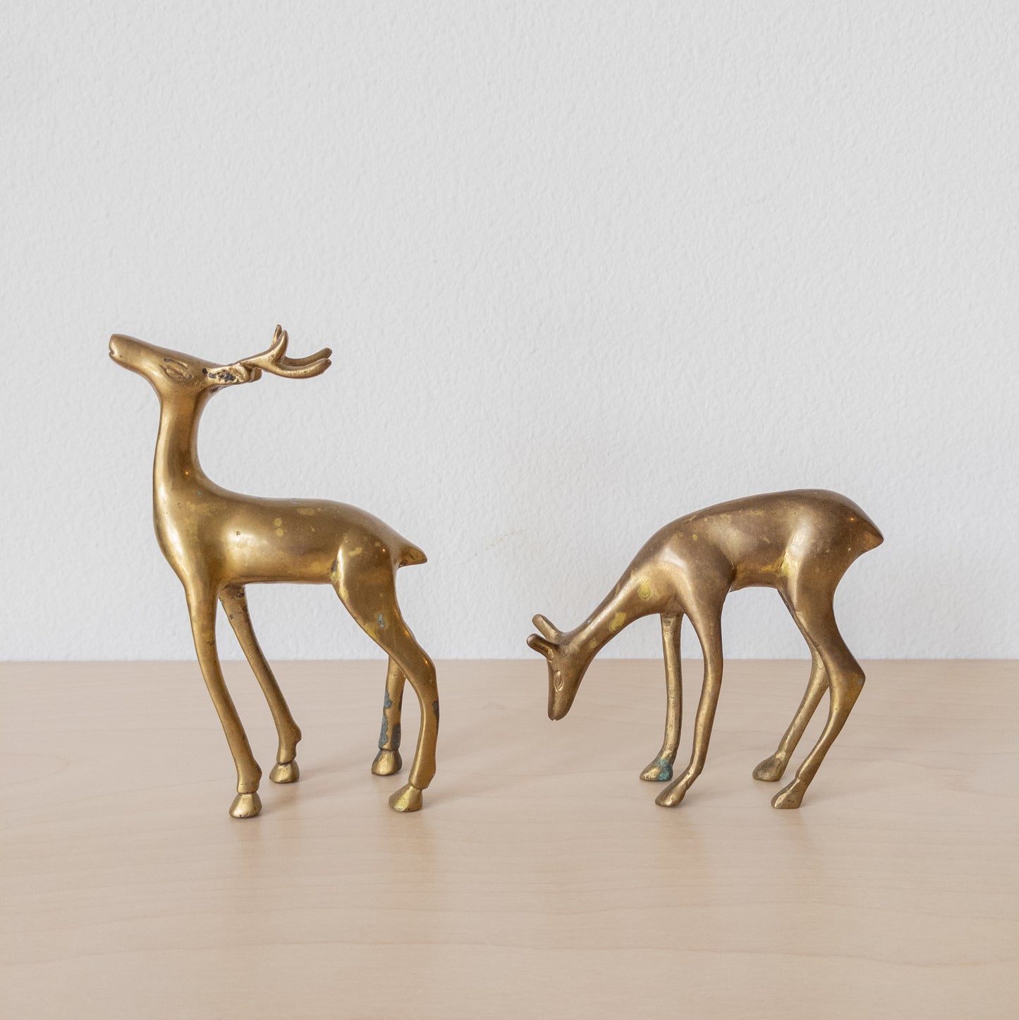 Vintage Pair of Brass Deer Figurines