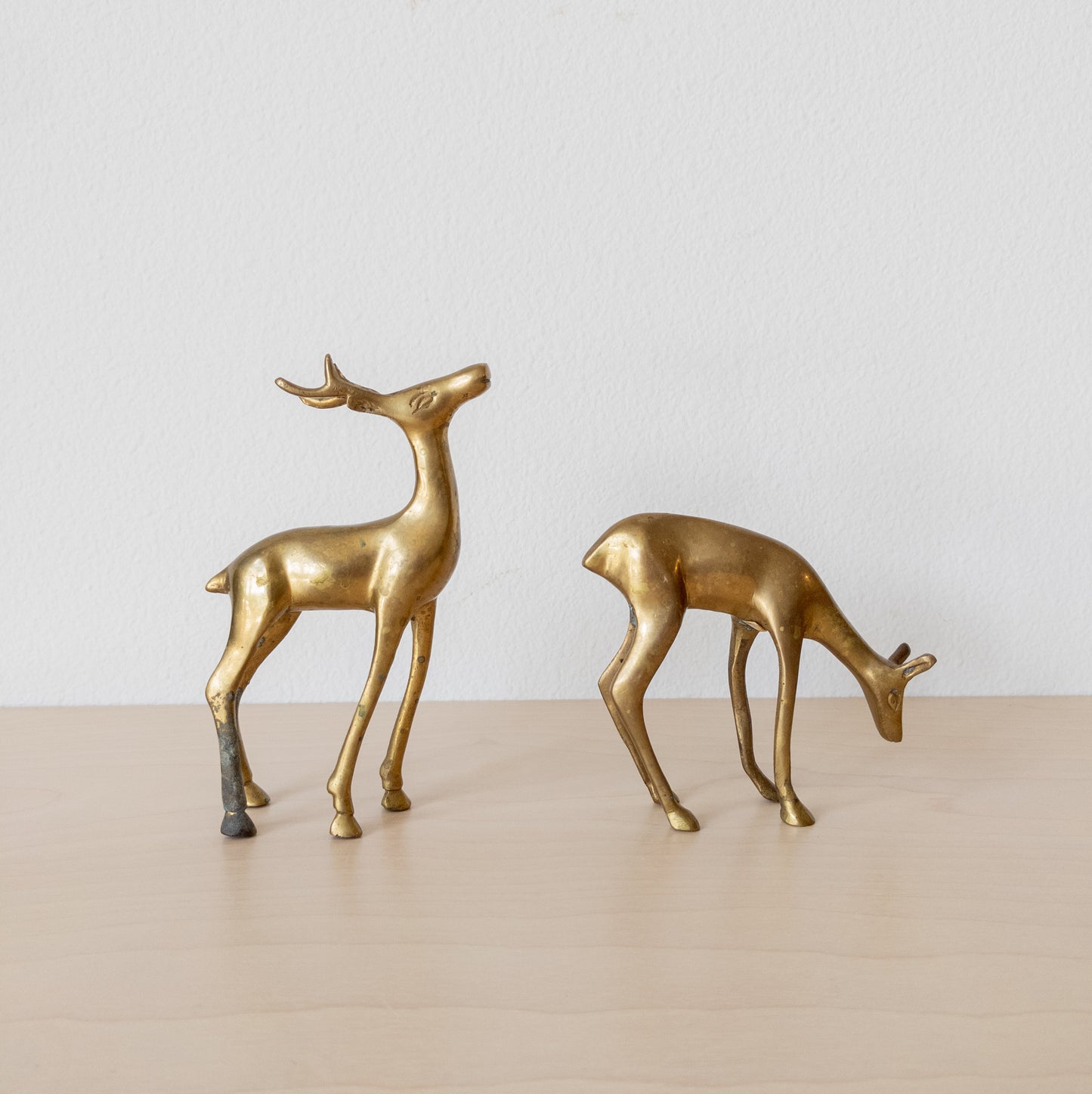 Vintage Pair of Brass Deer Figurines