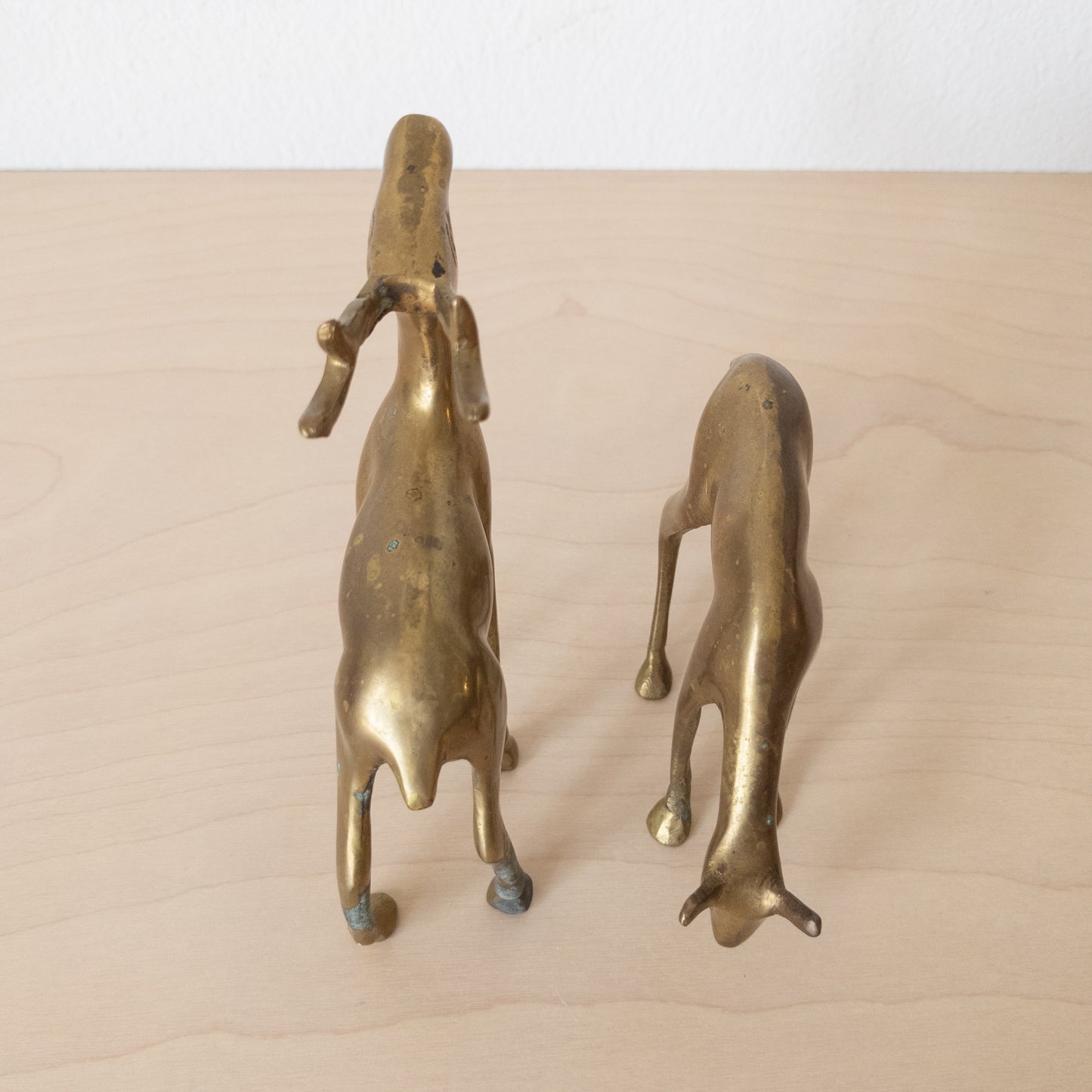 Vintage Pair of Brass Deer Figurines