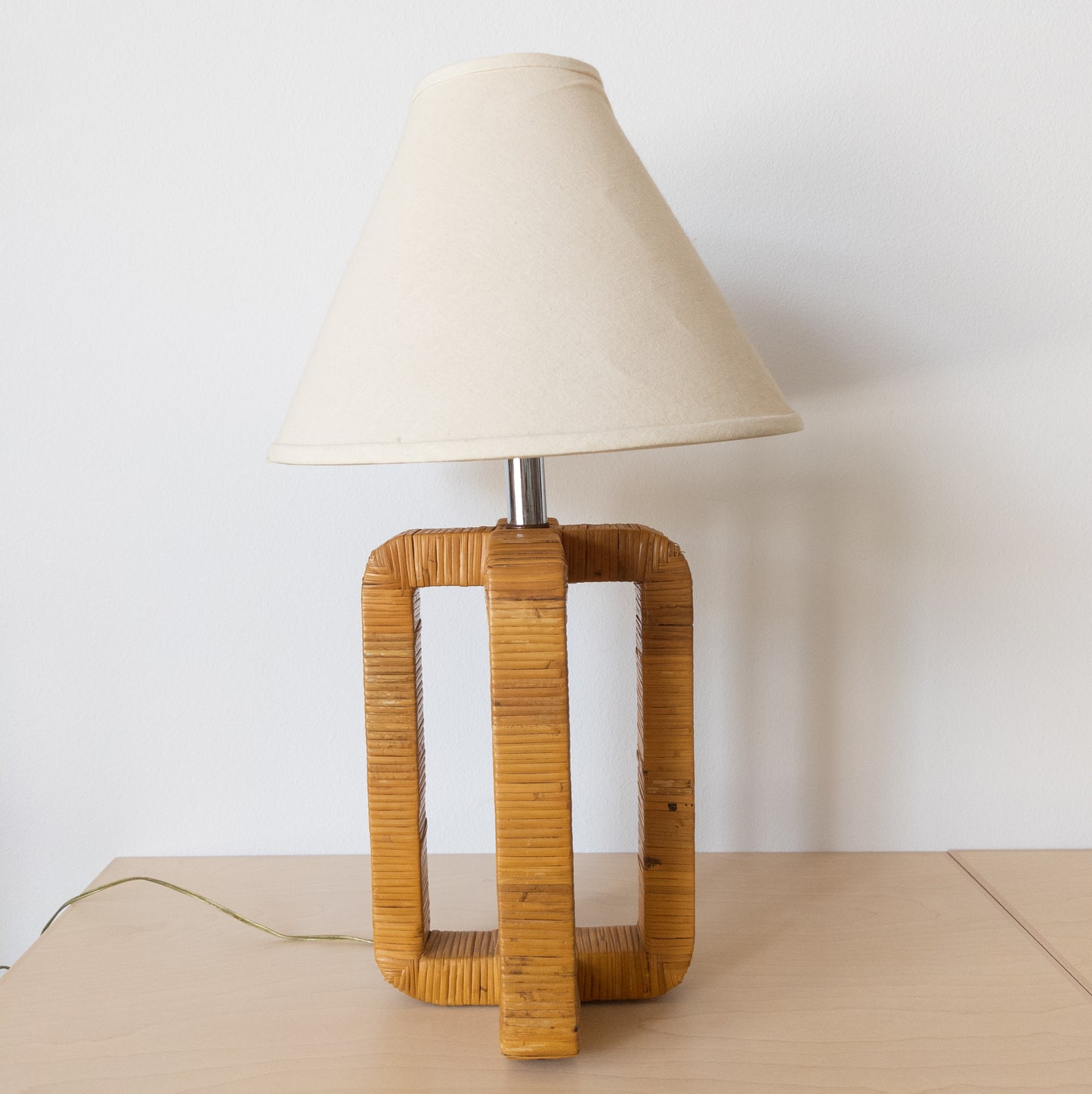 Original 1970’s George Kovacs Cane Wrapped Table Lamp