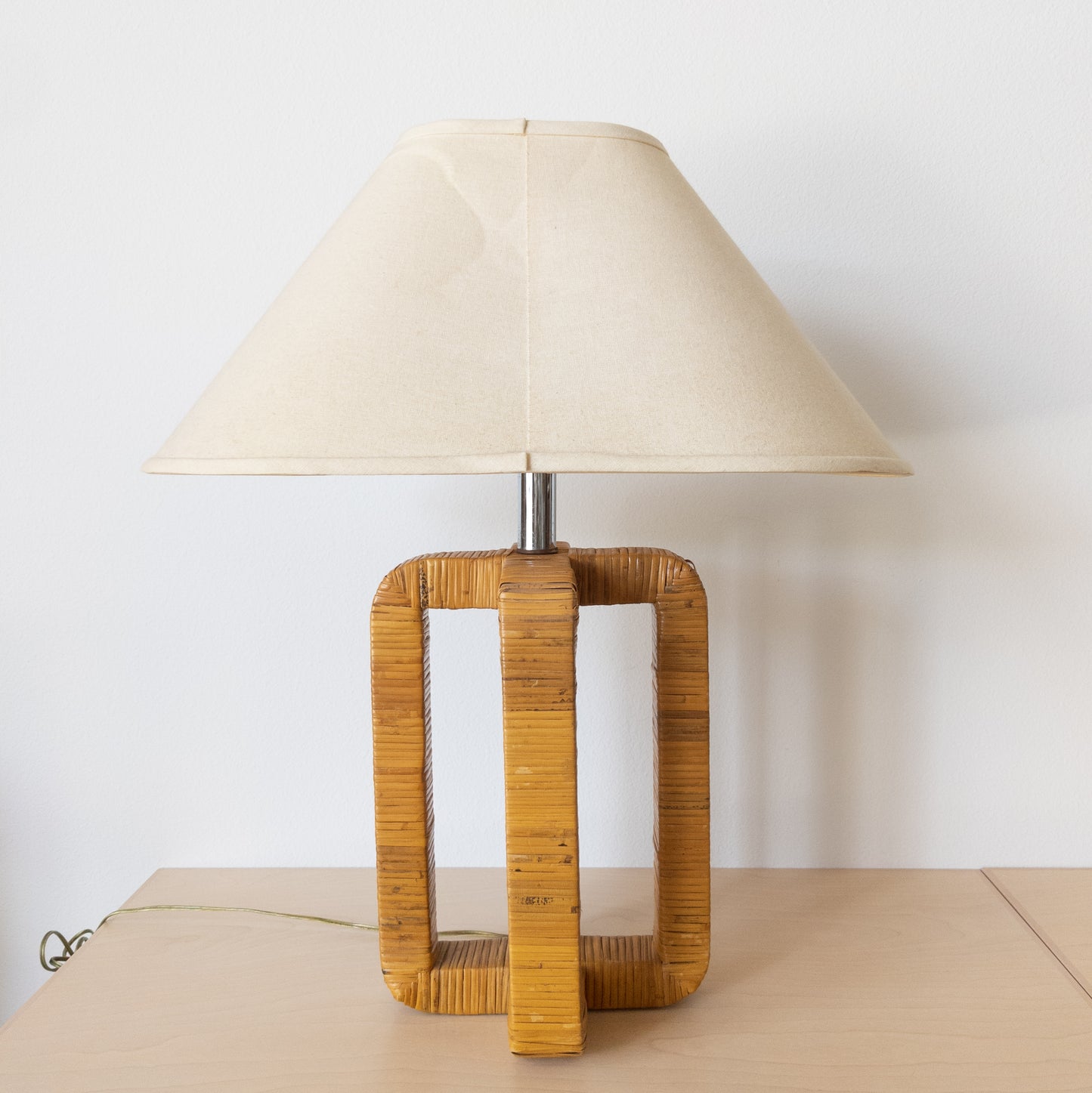 Original 1970’s George Kovacs Cane Wrapped Table Lamp