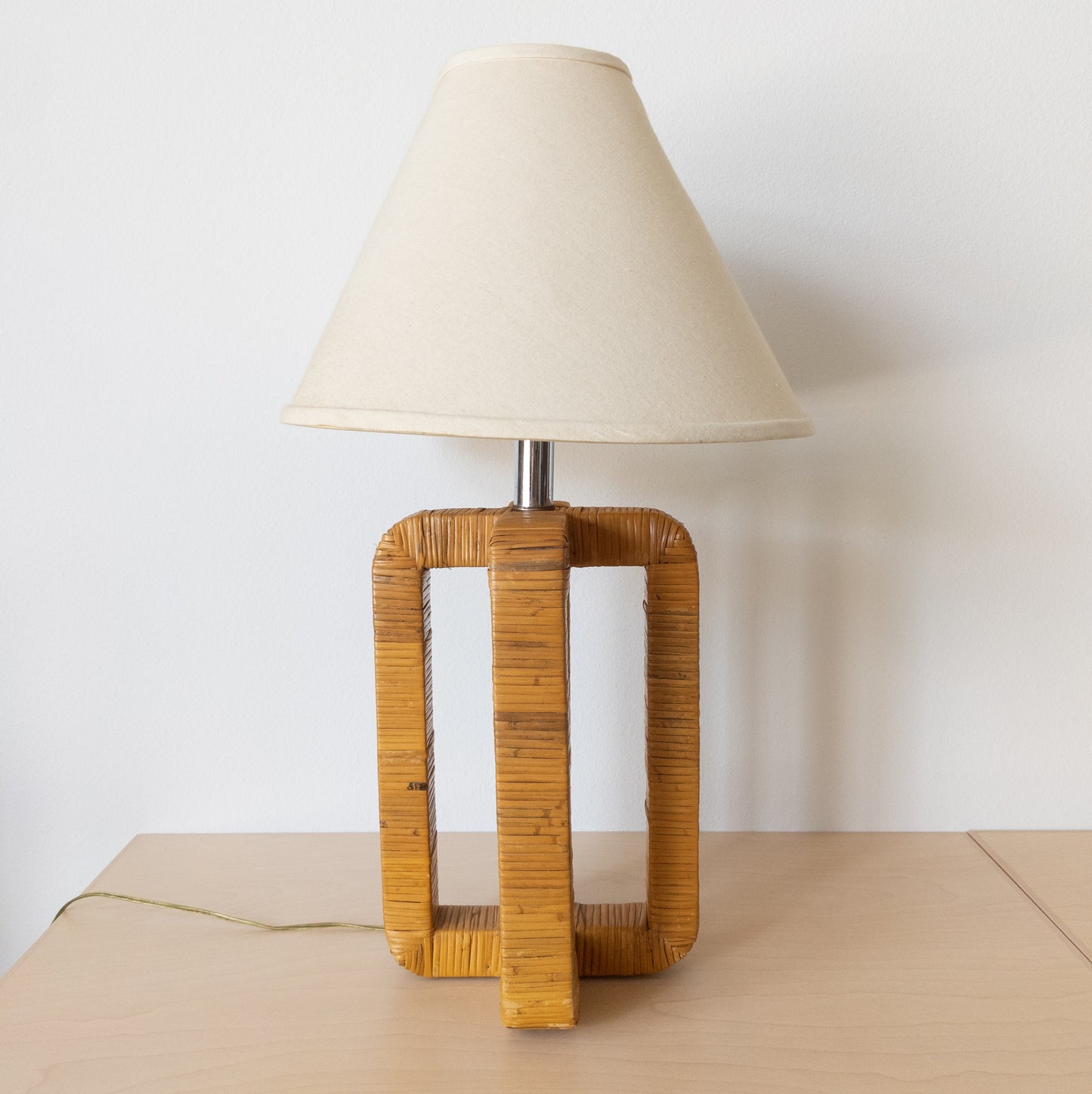 Original 1970’s George Kovacs Cane Wrapped Table Lamp