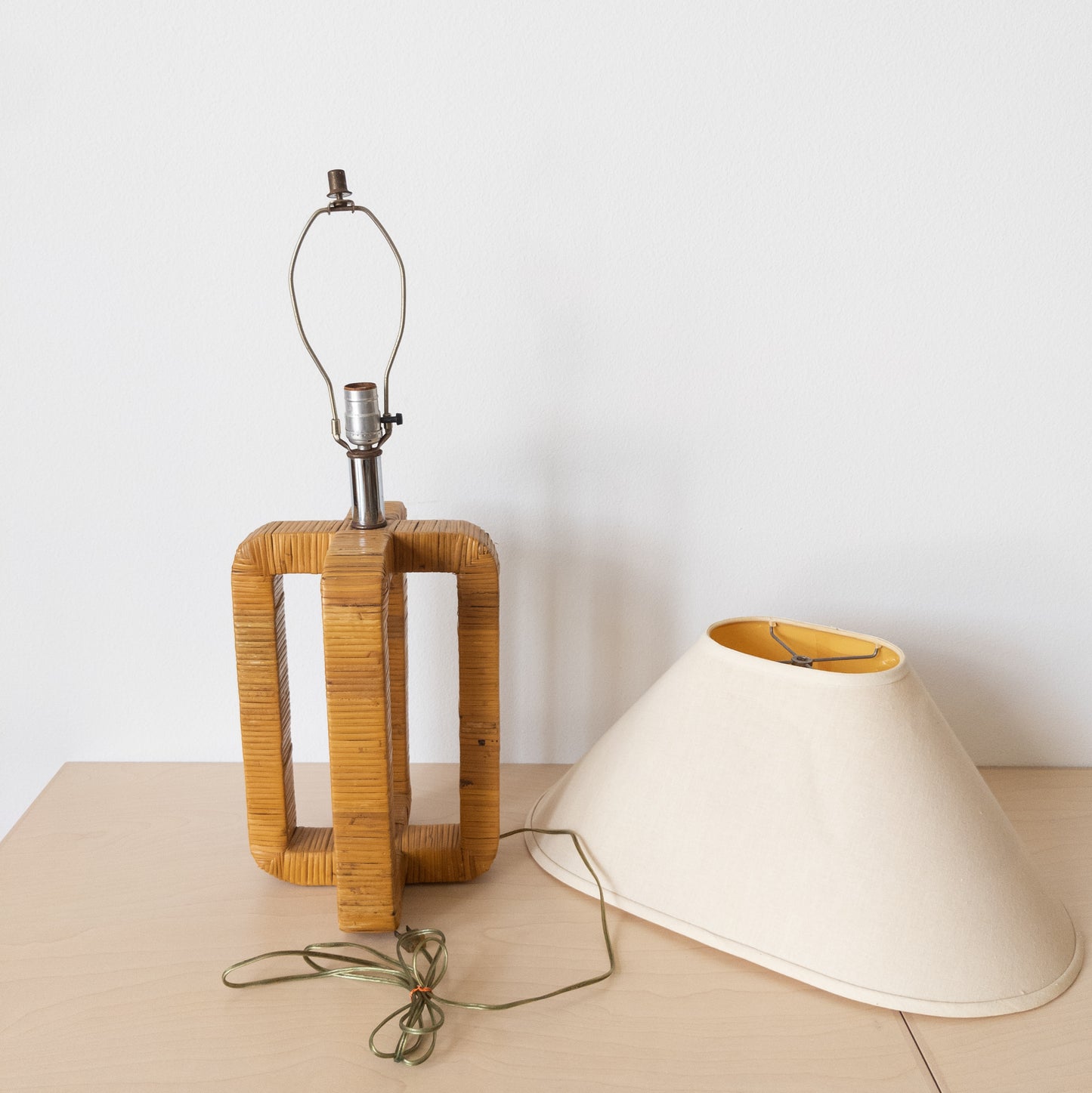 Original 1970’s George Kovacs Cane Wrapped Table Lamp