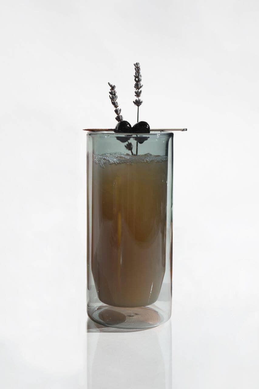 Gray Double-Walled Tall Glass Set