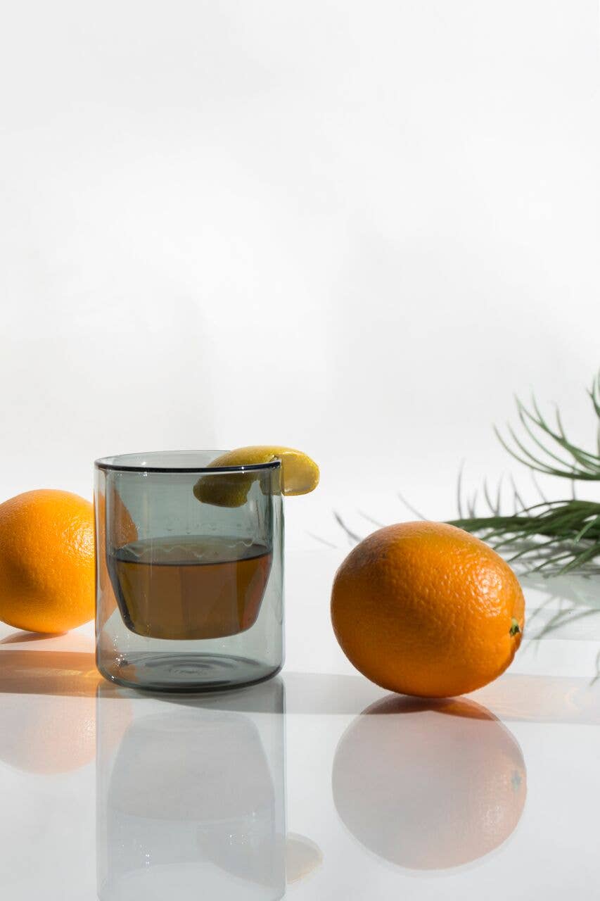 Gray Double-Walled Glass Set