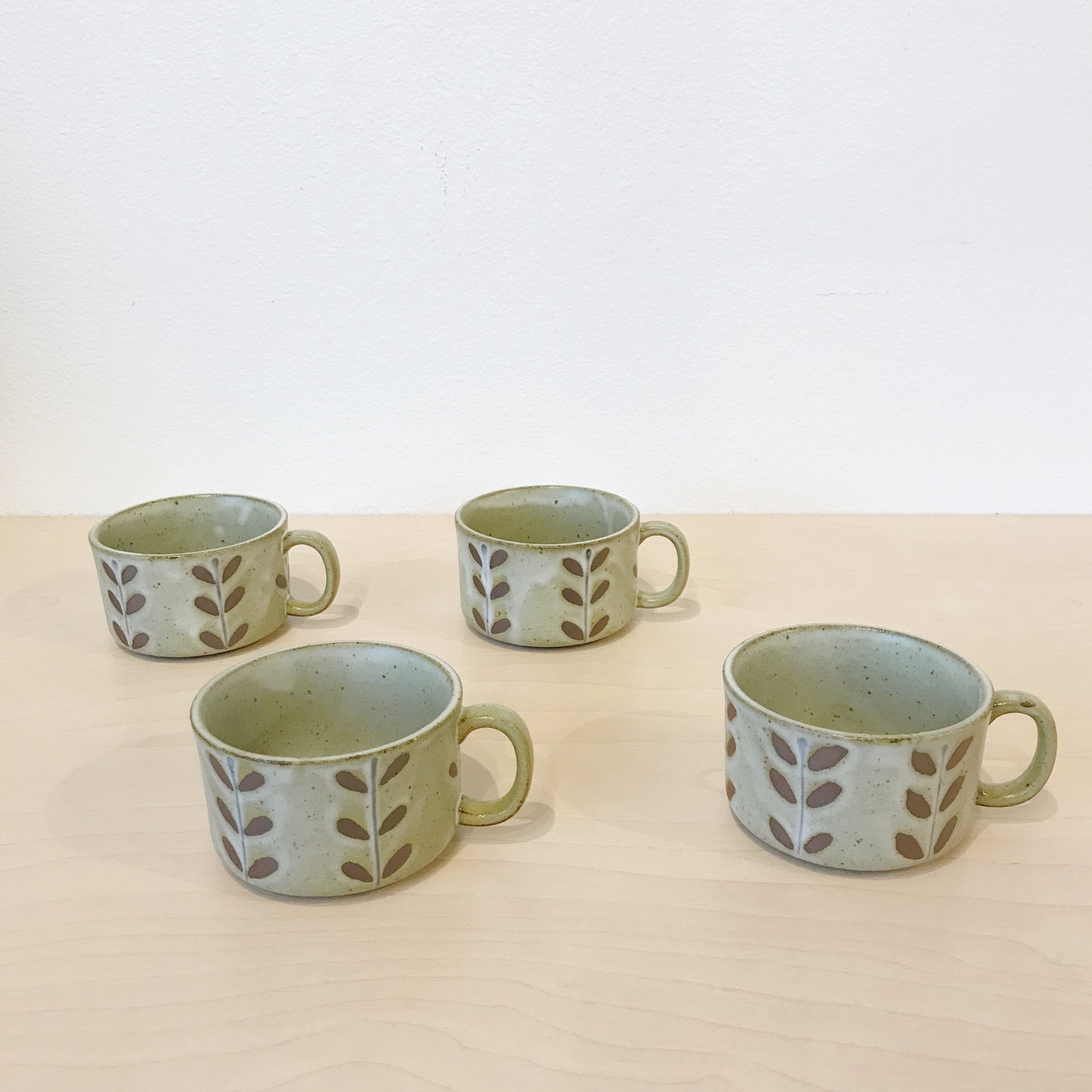 Vintage Oversized Speckled Stoneware Mugs