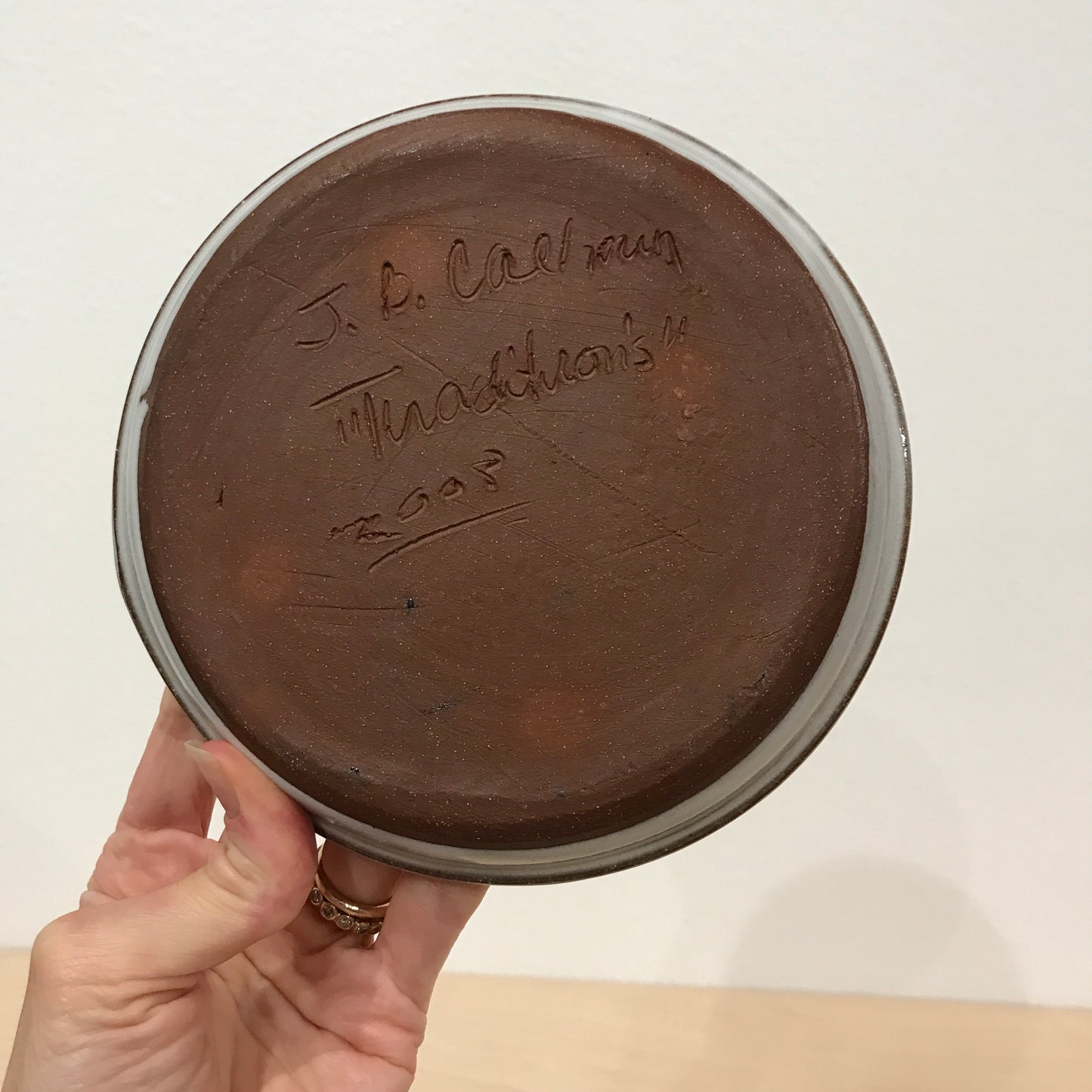 Vintage Small Holiday Stoneware Pottery Plate