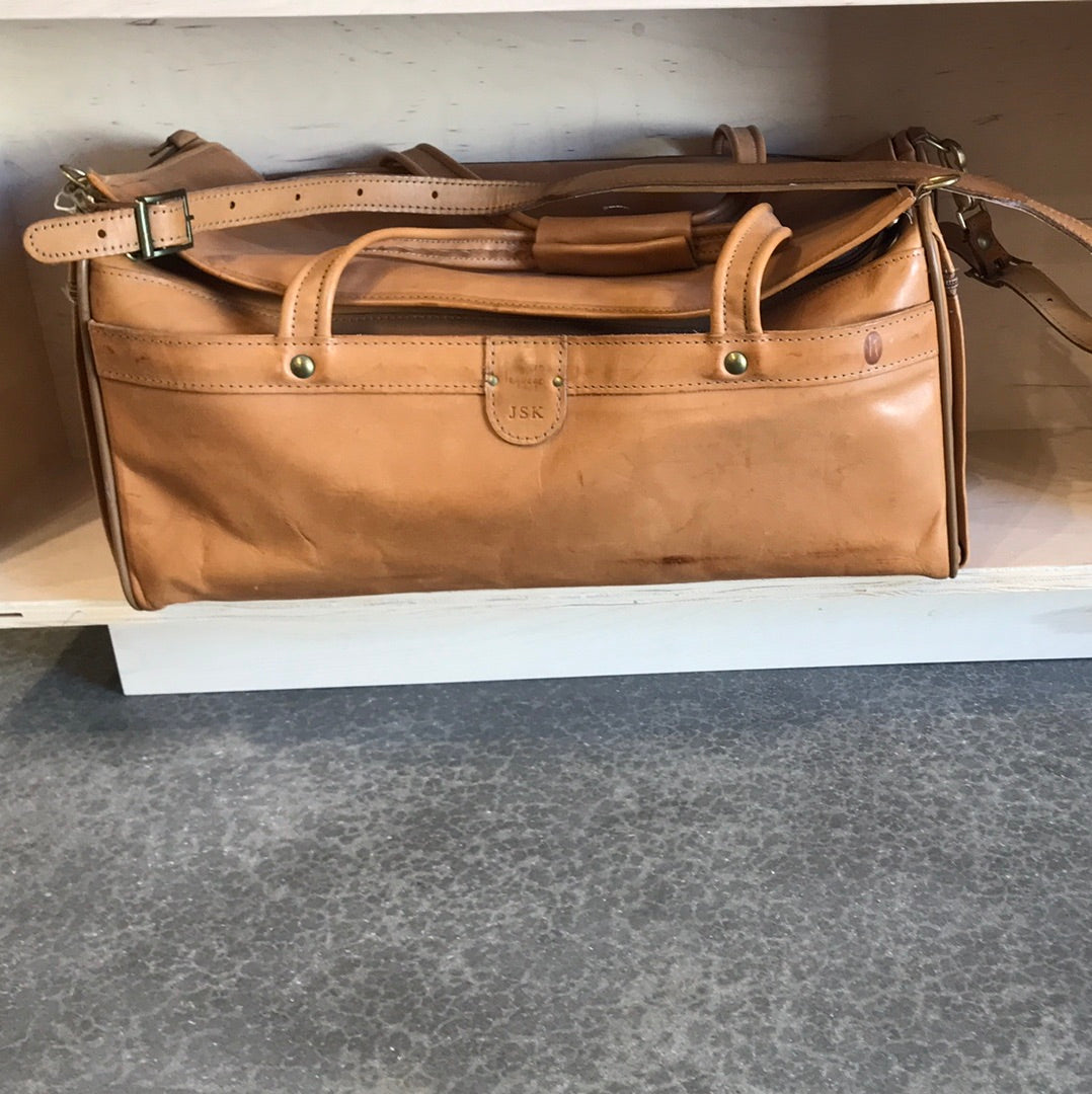 Vintage Estate Monogrammed Leather Bag Hartmann Luggage