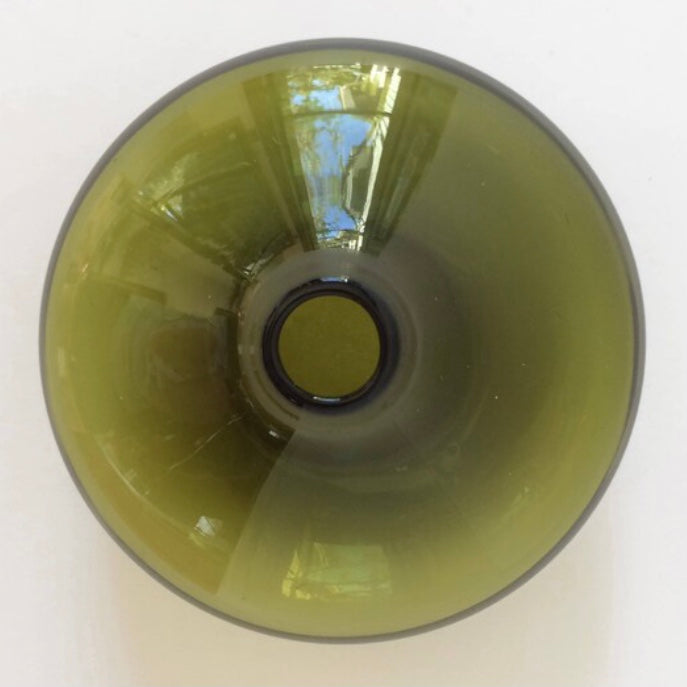 Vintage Mid Century Olive Green Glass Bud Vase