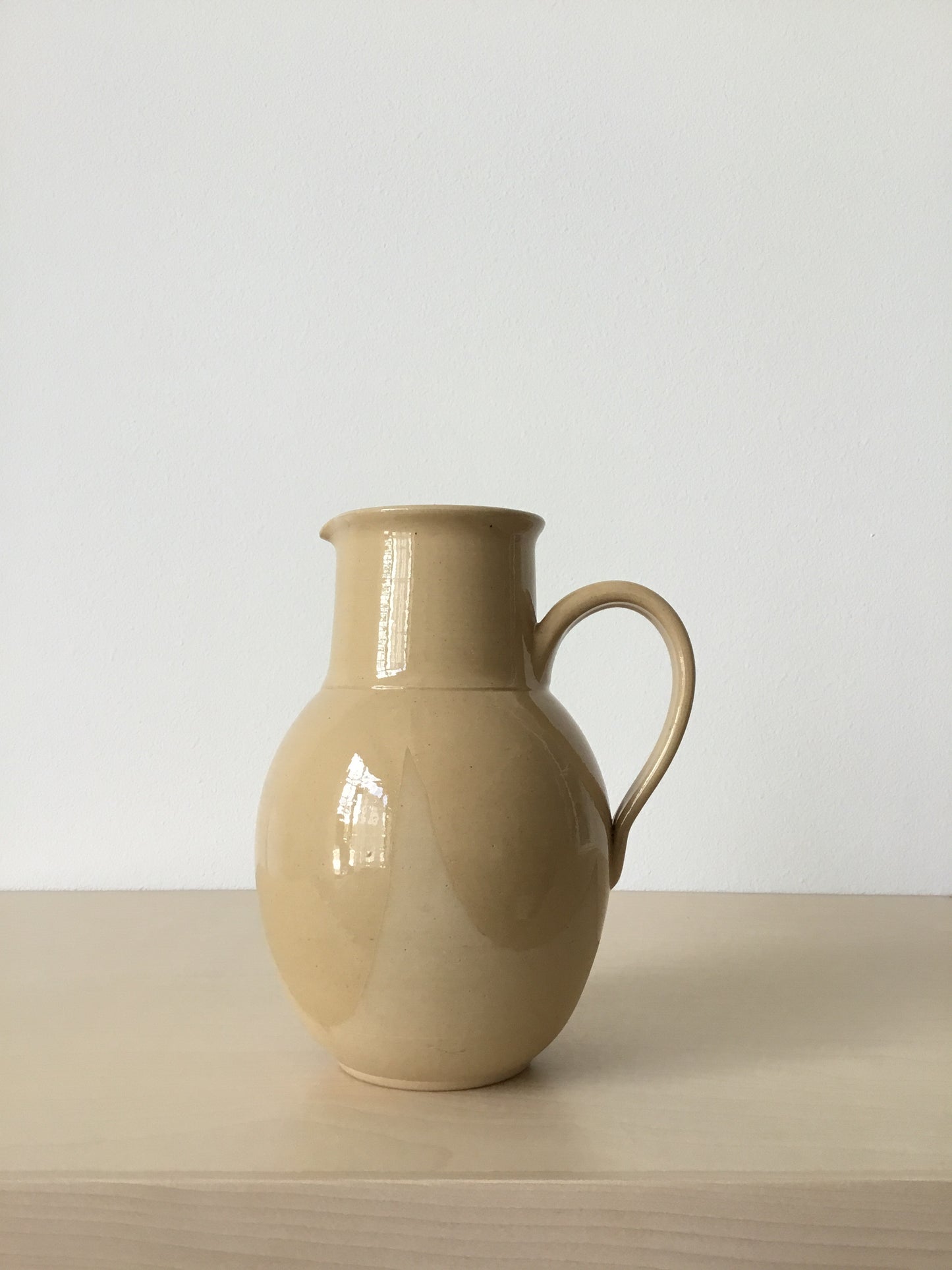 Vintage Handmade Terra-Cotta Dip Glaze Pitcher